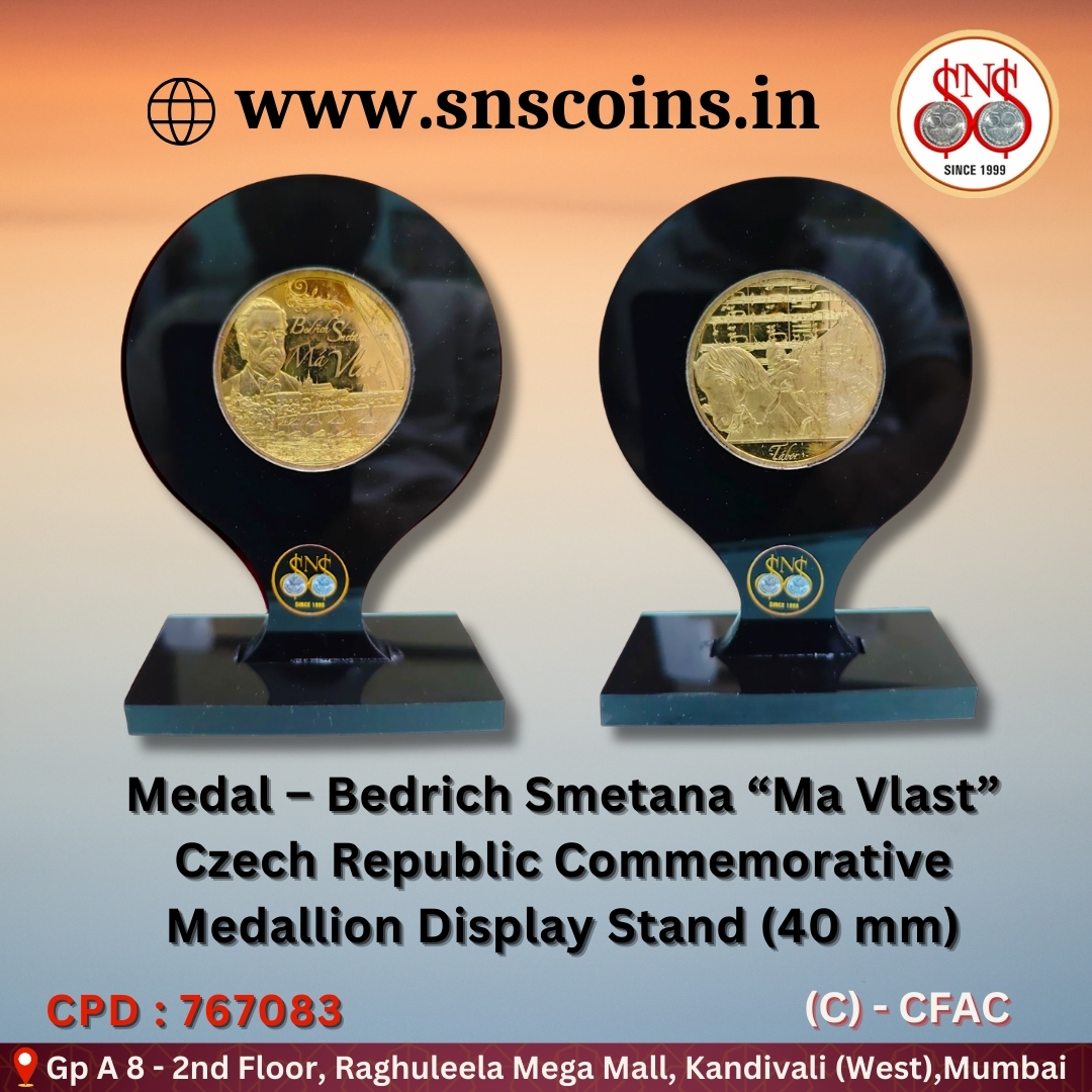 siddharthNS's tweet photo. Medal – Bedrich Smetana “Ma Vlast” Czech Republic Commemorative Medallion Display Stand (40 mm)
For online purchase visit
👇
https://t.co/nD3i2BtnHJ / https://t.co/IzKBxcSRzl
#numismatist #coincollecting #collection #SNSCoins #Numismatics #IndianCoins #coin #snscoins #india https://t.co/gyAKaV3zYS