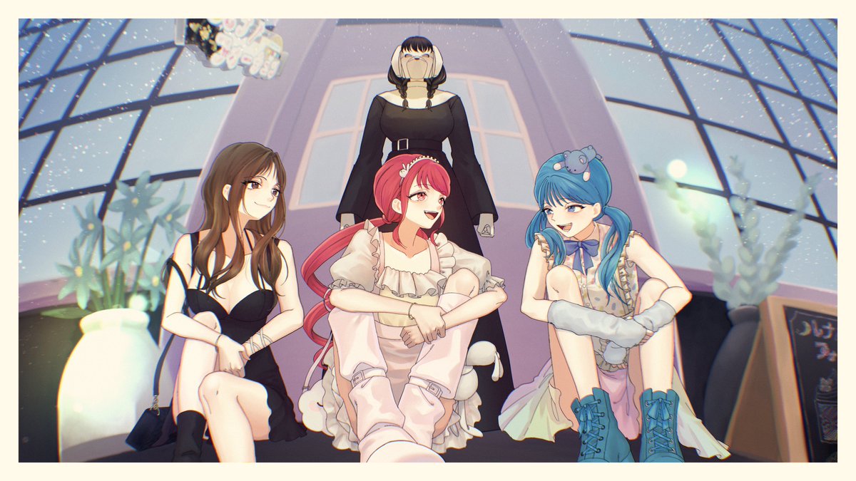 mea0002's tweet photo. 動画のラスト、メンバーにも秘密のサプライズでした🌙

illustrator　黒田アルク様（@crdalc）
お写真再現、ありがとうございます‼

――――――――

初めてのGTAで、自分たちのコンセプトでいちからお店を作って、メンバーが増えていって、最高の思い出です💞またみんなで遊ぼうねっ https://t.co/hGk2C05ai0