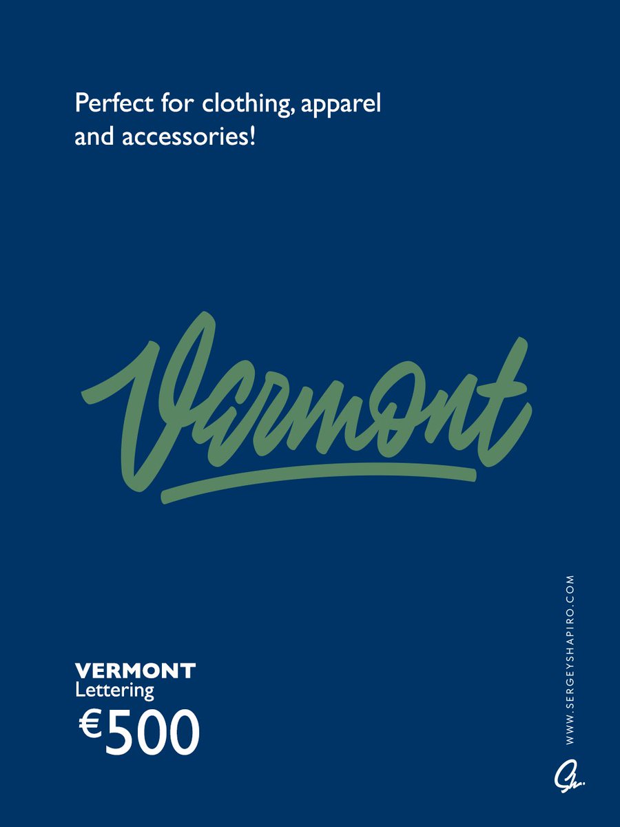 Custom brush-pen script based lettering for sale. 

Perfect for clothing, apparel, accessories etc.