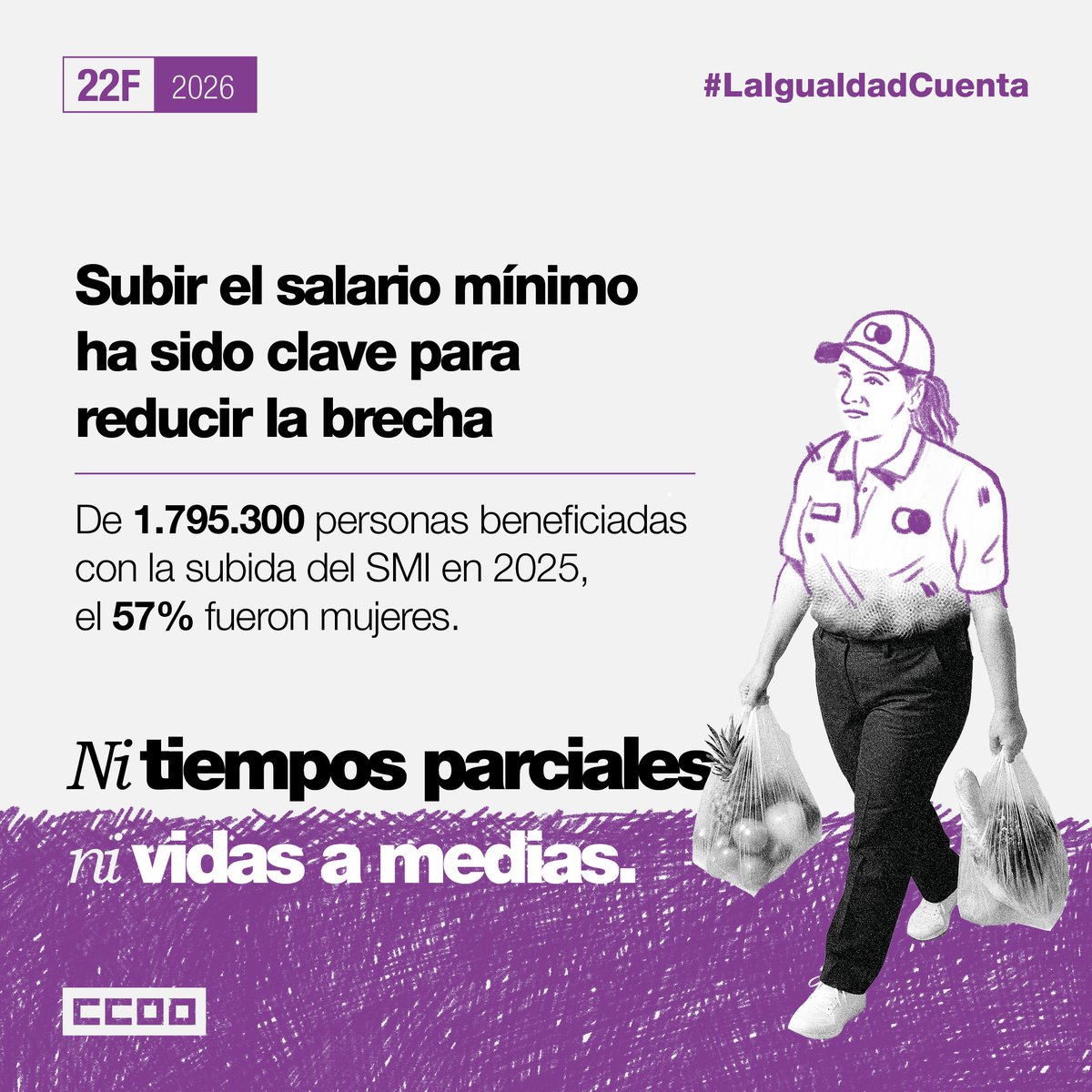 #CCOO 👨‍👨‍👧‍👦señalan que un 57% de las personas beneficiadas por las últimas subidas del SMI han sido trabajadoras, consolidando esta política como un elemento clave de justicia salarial ⚖️💸
#LaIgualdadCuenta