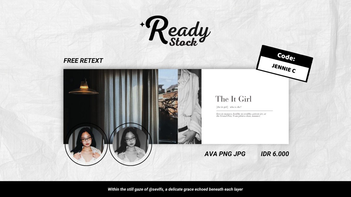 sevlfs's tweet image. soreee! bisa bantu repost/rt? makasiii banyakkk🤍   

aku membawa layout ready stock JENNIE new update yang siap dibawa pulang melalui dm/tele aku sekarangg! price on pict dan payment by QRIS yaaa~

#zonauang #zonajajan