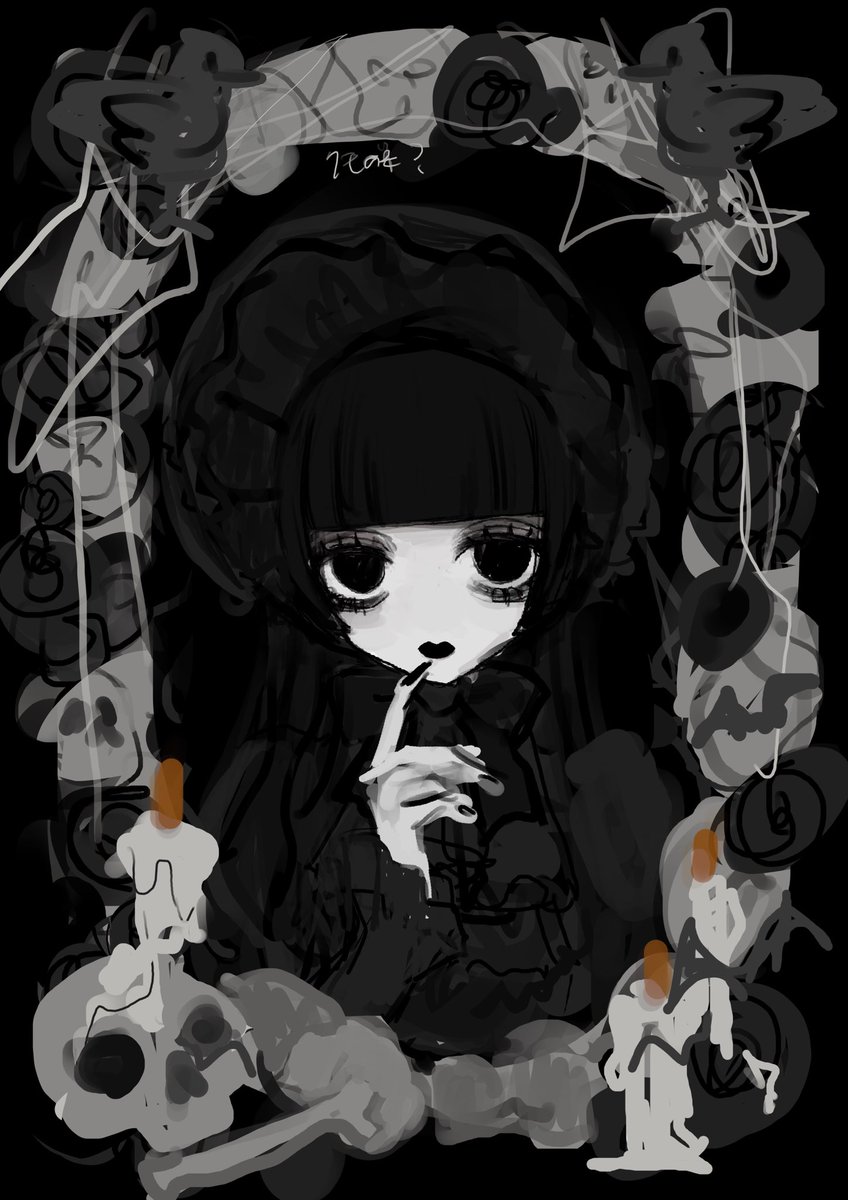 好きな物詰め込み絵を描こうとしてる…ラフの時点でも可愛いね
ちなみにこの絵みたいな唇になれる黒リップ買いました🎶