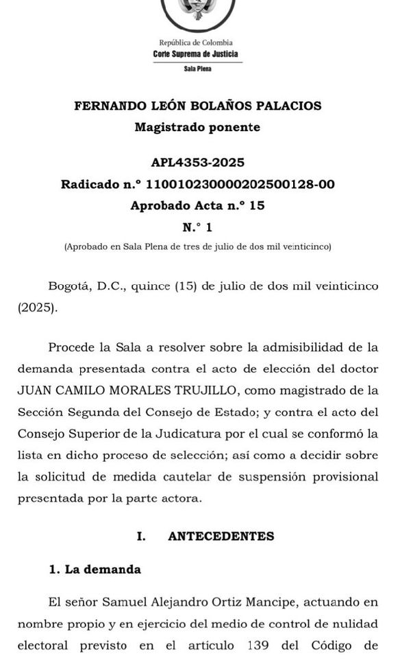 aqmoncaleanowtr's tweet photo. Juan Camilo Morales Trujillo fue quien tumbo el decreto del salario mínimo vital, fue nombrado en el Consejo de Estado en noviembre de 2024 y su elección fue demandada por violar el principio de paridad.

#salariominimo https://t.co/EJMsRt3NEF
