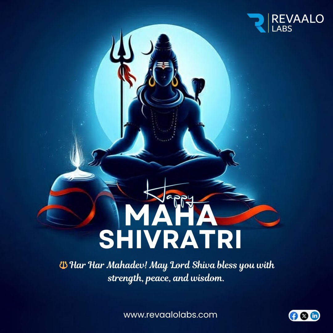 Revaalolabs's tweet photo. Har Har Mahadev! May your life be filled with positivity and divine energy 
#MahaShivratri #Mahashivratri2026 #HarHarMahadev 

https://t.co/t59ni5fOI4 https://t.co/rIBmOZg0kH