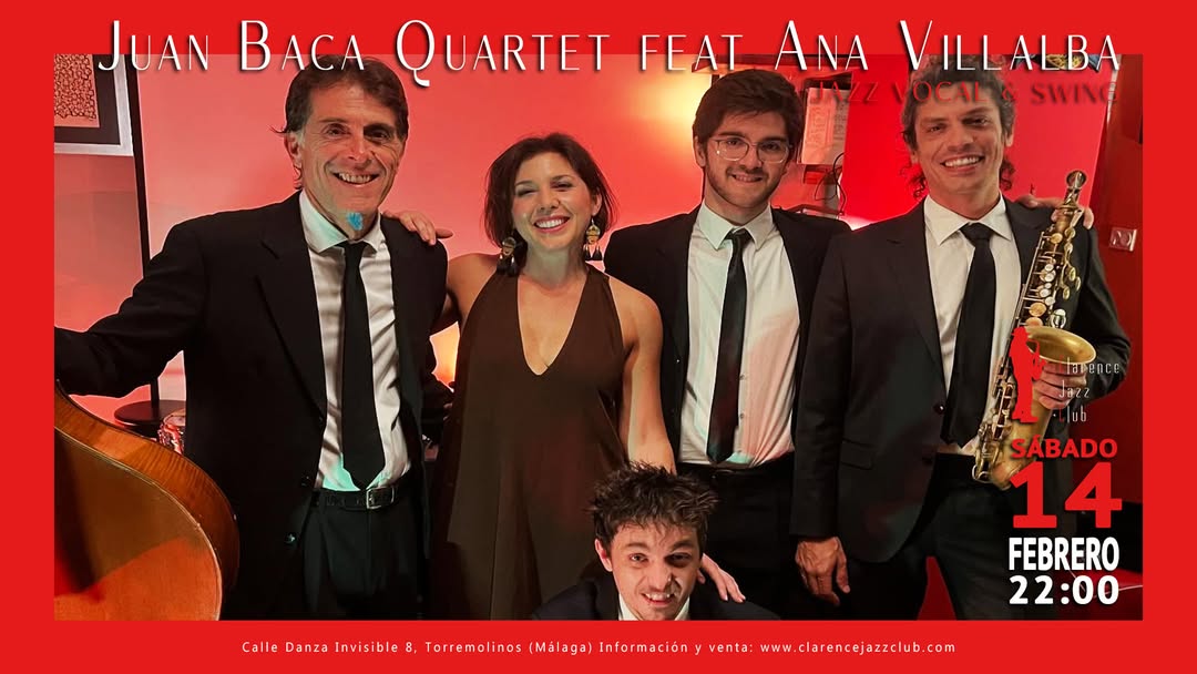 Hoy tendremos la formación Juan Baca Quartet feat. Ana Villalba para un día muy especial. Empezamos a las 22.00. Os Esperamos!!!

#clarencejazzclub #welovejazz #malagajazz #jazzlive #livemusic #FormaPartedeNuestroClub #jazz