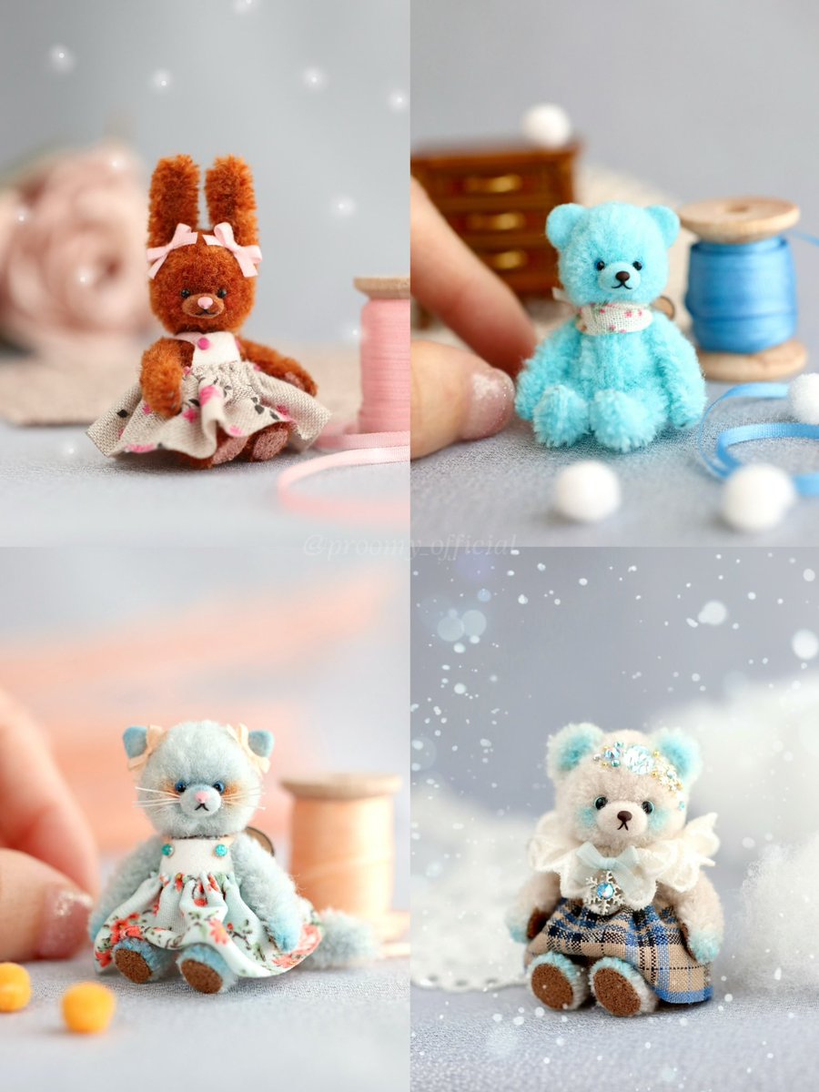 力作だと思う作品を見せて 手のひらサイズの ミニチュアテディベア