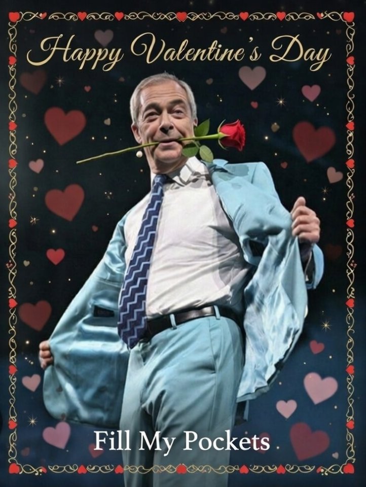 Roses are red,
His speeches are bold,
But ask for some detail
And the trail goes cold.
#ReformUK #Farage #ValentinesDay