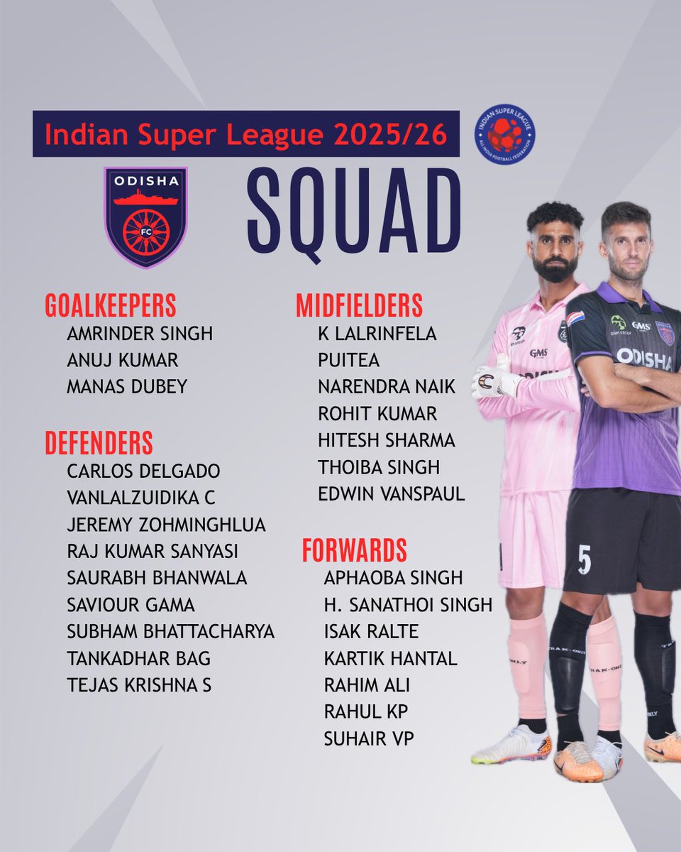 Our squad for ISL 25/26

#OFC #ISL #AmaTeamAmaGame