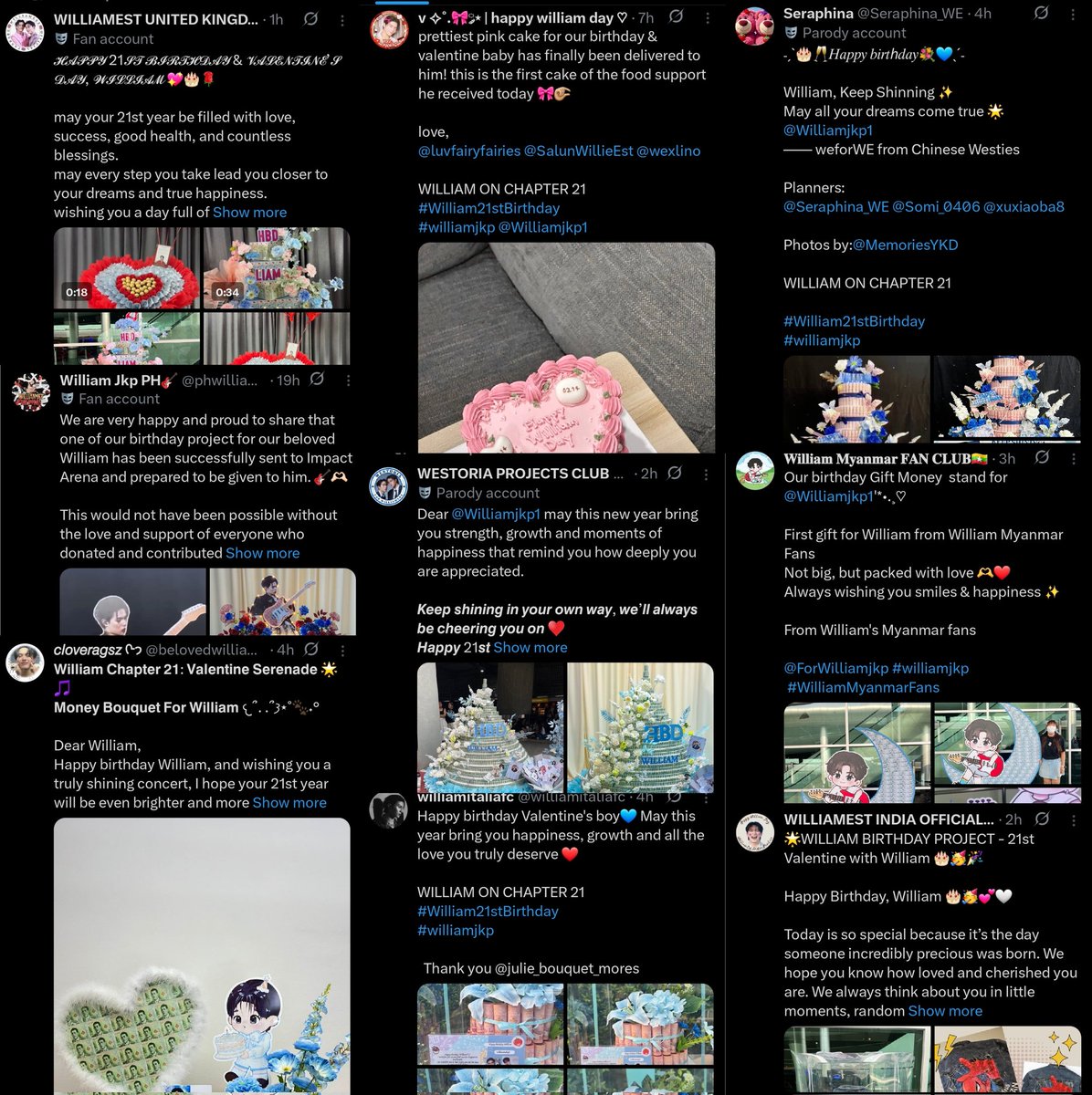 🎸: FANS ARE MY SAFE ZONE..

See William u are so loved🥹 Fans from all over the world send so many beautiful money bouquets, cake, gifts, arranged so many projects to celebrate ur Birthday🙏🏻 We'll always love u &amp; cheer for u✨️

WILLIAM ON CHAPTER 21

#William21stBirthday