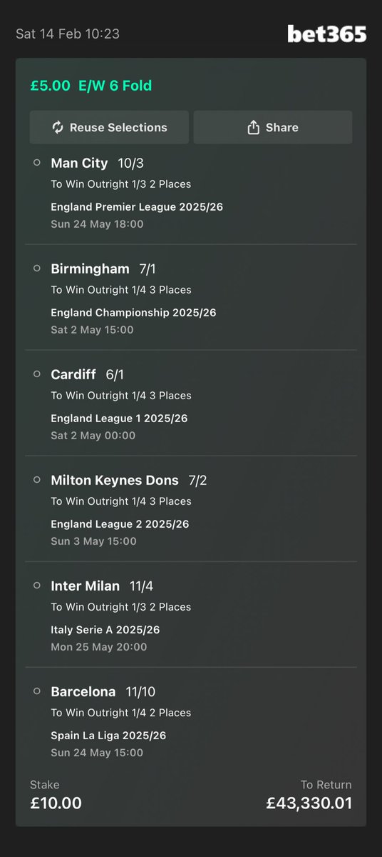 Add To Your Bet Slip - bet365.com/s/r/yD6Mt Birmingham’s gonna go on some run and win the league troops int they 👀🤦🏻‍♂️