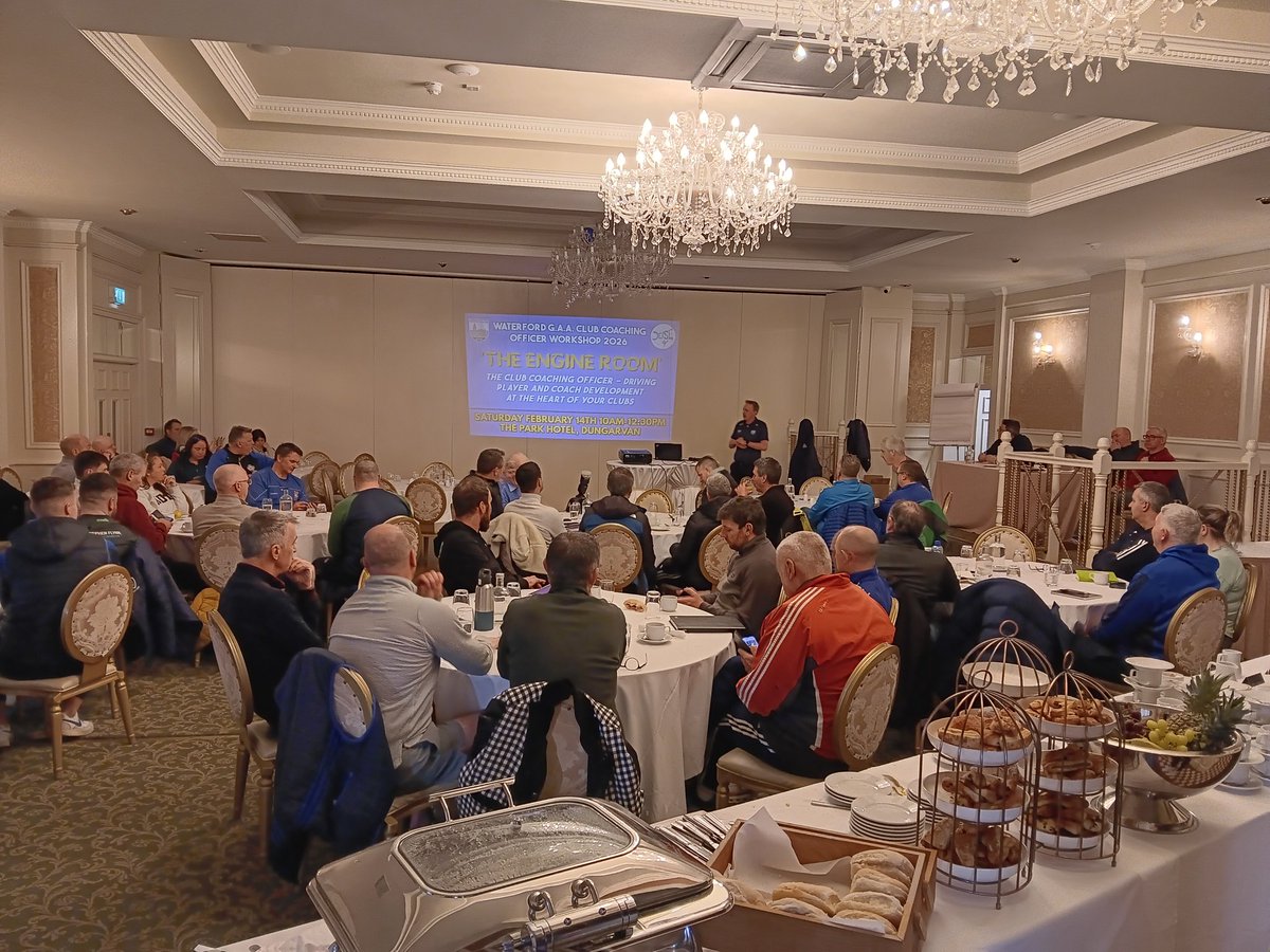 WaterfordGAACG's tweet photo. #TheEngineRoom ⚪️🔵⚪️🔵👇
@WaterfordGAA Club Coaching Officer Breakfast Workshop underway here in the @ParkHotelDungar
@west_waterford @EastDeiseGAA @DeiseUnderage @wlrfm @midcountygda @AussieGleeson @WhelanGavin @jamesla13176631 @joeydoherty2 @conormulhall #GAABelong ⚪️🔵 https://t.co/dnEgFjUswE
