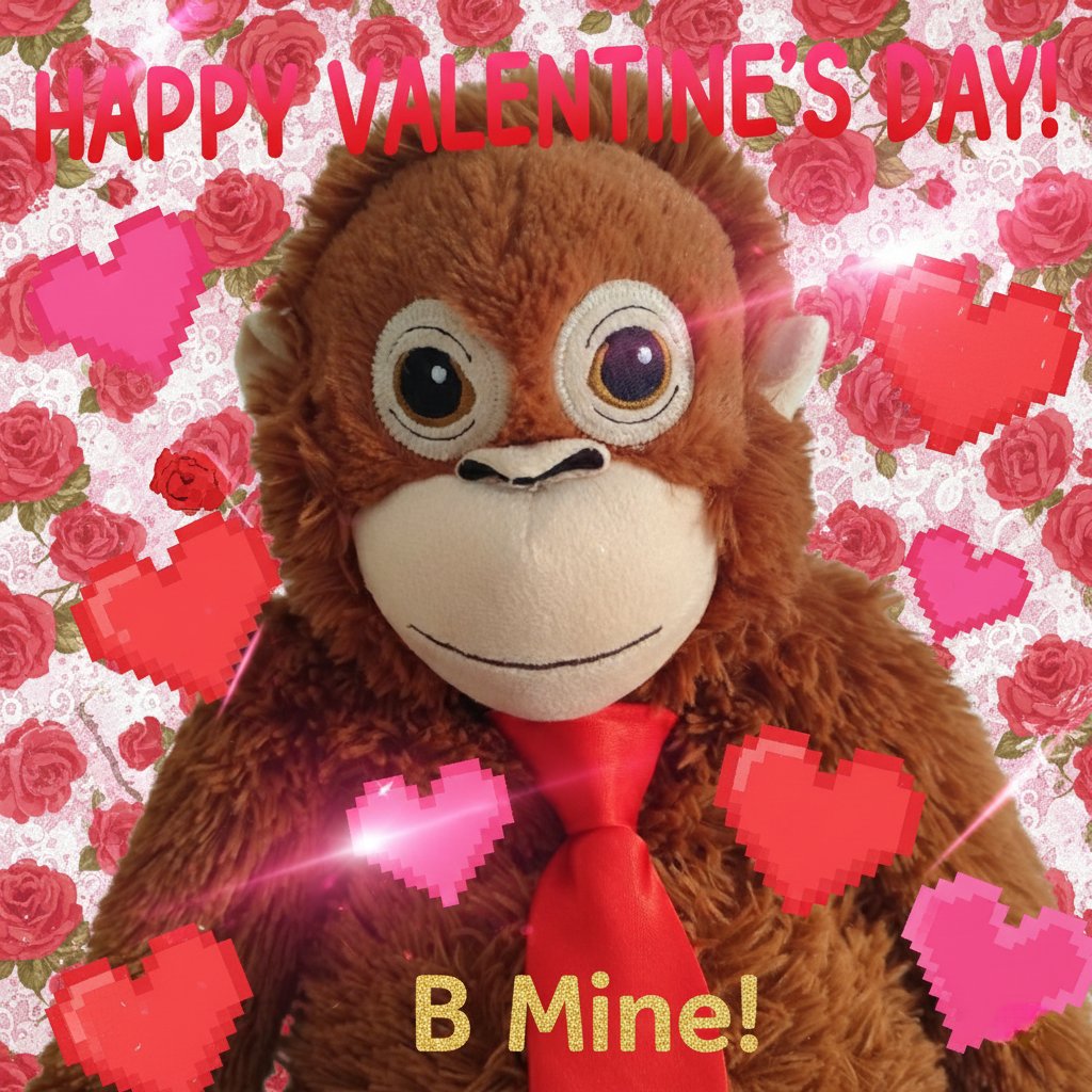 Feliz san Valentín! Monito os deja esta tarjeta para que se la enviéis a vuestro amor ❤️