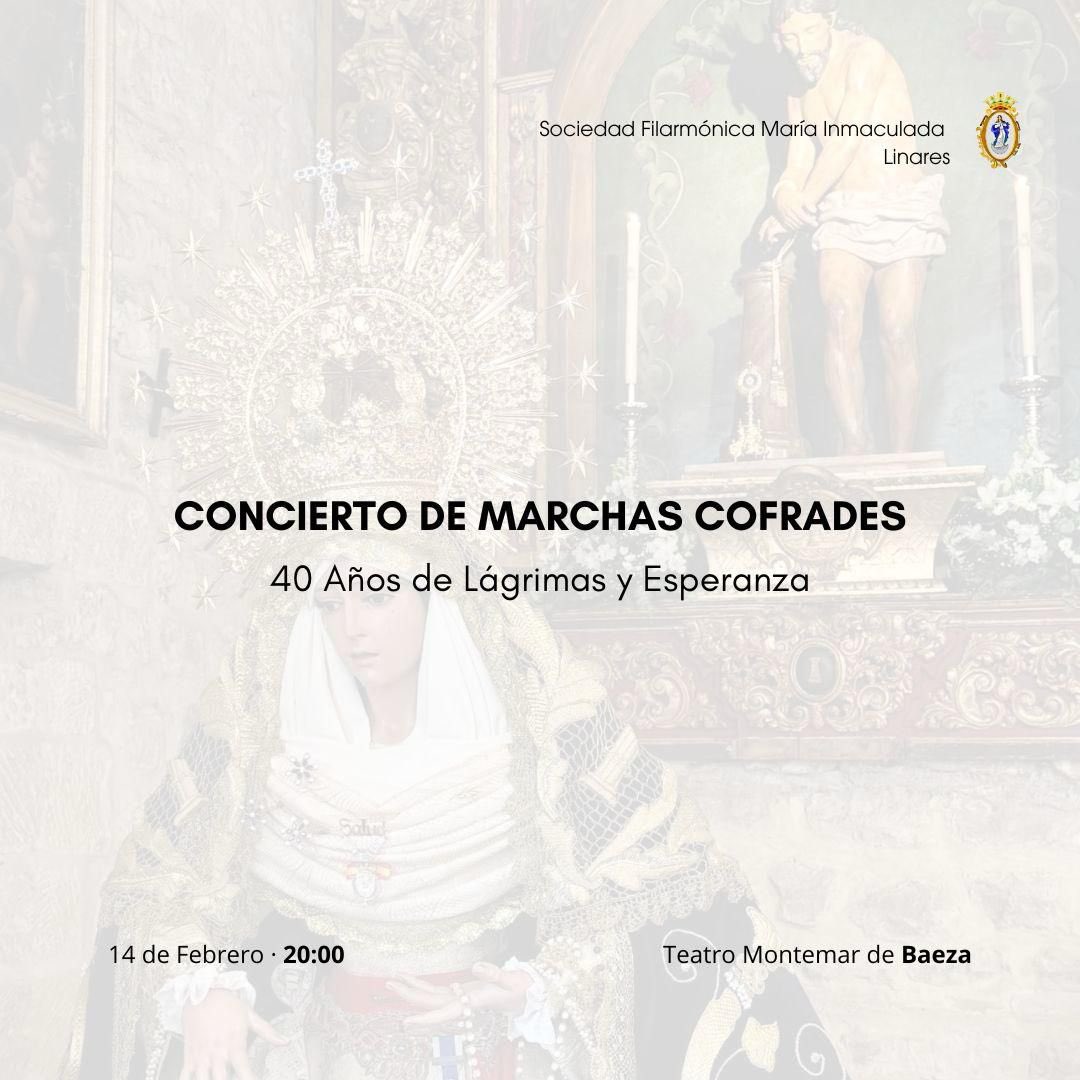 CONCIERTO|

¡Hoy vuelve a sonar María Inmaculada!

A las 20:00, participaremos en el concierto organizado por la hermandad de @hdad_columna_baeza y @am_columnabaeza en el teatro Montemar de Baeza.

¡Os esperamos!

#suenamaríainmaculada #banda #baeza