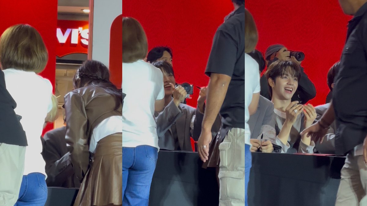 itboyjlg's tweet photo. 260213 ahof fse - galleria south experience 

🐻: i greeted him with “daisuke-nini” and told him i’m so proud of him. he waved so happily like a kid. he asked if i was a “학생 (haksaeng)” because of my uniform-like outfit 😭 i told him it was just an inspo and he said i looked good :( my pure innocent child

🐯: juwon’s eyes are so boba and he literally looked so pretty i told him i really love his dancing and that he’s the coolest when he dances. he said “thank you” & “see you again” 🥹

🐤: i told woongki we’re both april 2002 liners and he clapped happily 😭 then i said “please don’t listen to any negativities & don’t let the world change you” and he went “oh… thank you” while smiling like this “🥺” and kept sending 💗 even while i was already moving toward chih. i was really holding myself back from crying at that point.

🐰: chih en was GLOWING with his blue contacts & blonde hair and literally looked like an angel 😭 i told him “thank you for coming back” and “please don’t get sick again” with shaky voice and he thanked me and said “i’m so happy to see you again” while looking straight at me 🥹

🦊: steven welcomed me so warmlyy. i told him “thank you for being our best leader, please know that you can lean on us fohas too” & he gave me the sweetest eye smile and double thumbs up 🥹

🦝: yence… i almost lost my composure because i had so many things i wanted to tell him 😭 i told him how proud i am of everything he does, but before i could say more, he complimented my outfit and started yapping about how it’s totally his style 😭 he was smiling the whole time with those sparkly eyes :( 

🐶: my mind completely went blank because the marshal started reminding us to move forward so all i managed was a small “hi jeongwoo!” and thanked him. but he smiled so brightly and told me he likes my outfit 🥹 he’s just so gentle

🐈‍⬛: hani’s was my highlight again this fse 🥹 i greeted him “오랜만이야 (it’s been a long time)” and mentioned that we played balance game (sea vs. mountain) at the fancon. but before i could even finish, he smiled and quickly said “i know you / i remember” nodding and pointing between us 😭 

i was completely caught off guard right after bcs he mentioned about “편지 (pyeonji)” which was my letter i had written 4 months ago, full of my unsaid thoughts from fancon. i asked “oh! 봤어요? (bwasseoyo?)” and he nodded, then said more about reading my letters… he was saying something while pointing at me but i couldn’t fully understand his follow up so i just nodded & smiled 🥹 i felt so sorry for not understanding but at the same time so touched that he remembered and brought it up himself even though it was months ago ㅠㅠ

🐸: he was smiling the whole time while i was talking to hani 🥹 by then i was already flustered, so all i could say was “please don’t get sick, take a good rest” and that i’m so proud of him. he listened so attentively, said thank you, and kept eye contact the whole time while smiling so warmly :(

all of them are just so genuine and so easy to love. they have such kind & pure souls, and they deserve every good thing this world has to offer. please be gentle with them always. 🥹❤️‍🩹 @AHOF_official