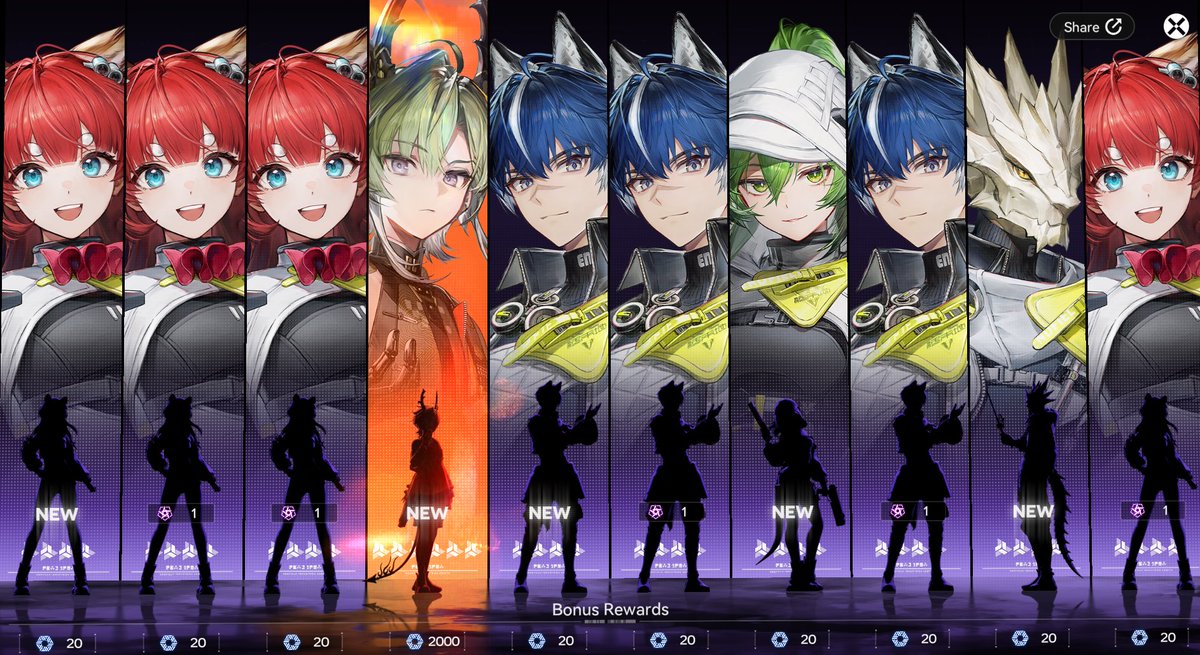 Tried out Arknights Enfield for the first time today and got a 6* in my first 10 pull on the beginner banner :o #streamerluck