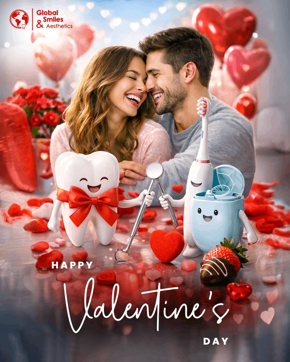 💖 Happy Valentine’s Day! 🦷🌹✨

#LoveIsInTheAir — and so are bright smiles 😁💘.

Show your #smile some love with daily #brushing 🪥, #flossing 🧵, and regular #dental visits 👨‍⚕️.

A healthy grin is always #attractive 😍✨.

#HappyValentinesDay #HealthySmiles