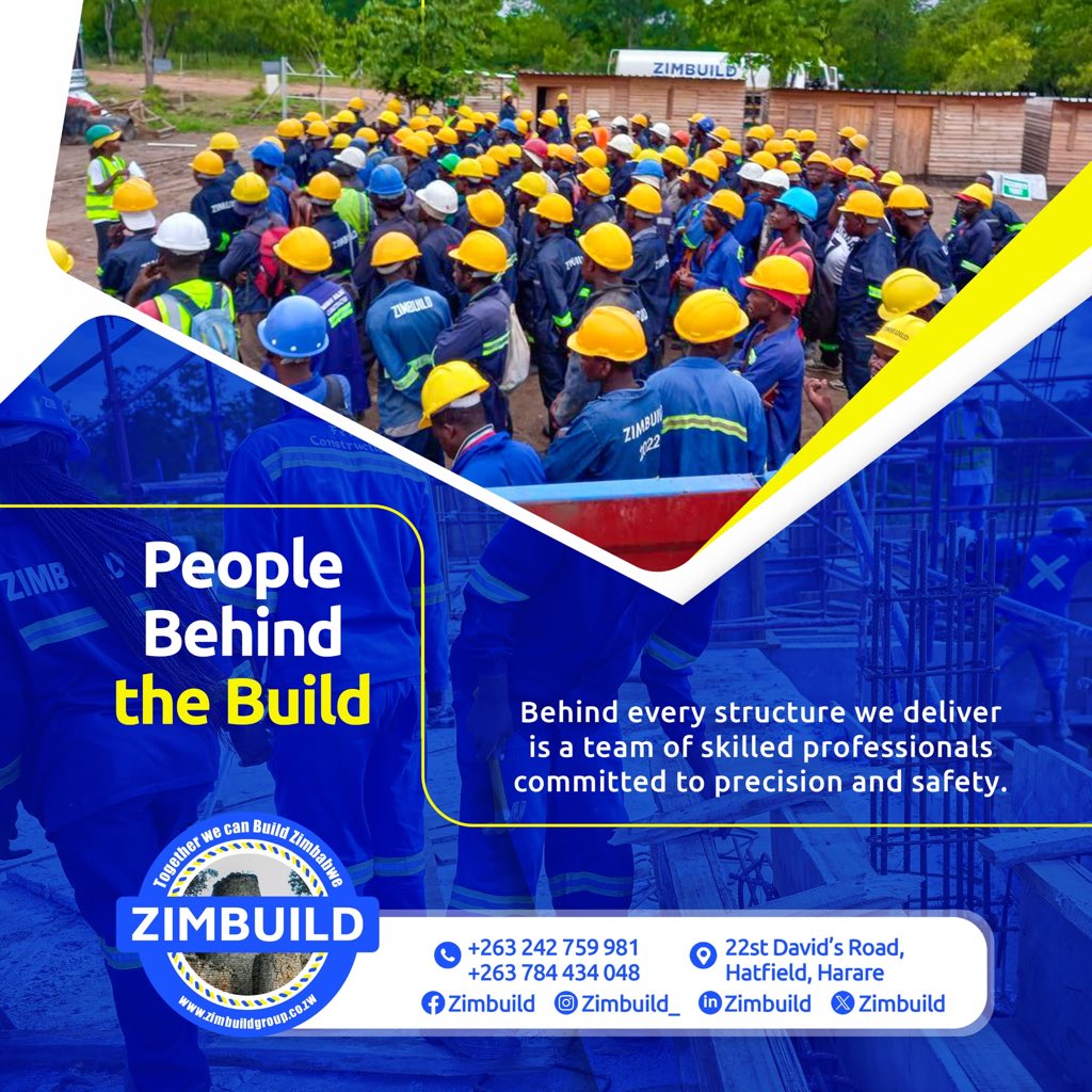 ZimbuildPropInv's tweet photo. Infrastructure is physical.
Excellence is cultural.

#PeopleBehindTheBuild 
#Zimbabwe https://t.co/gOlwoY4I0O