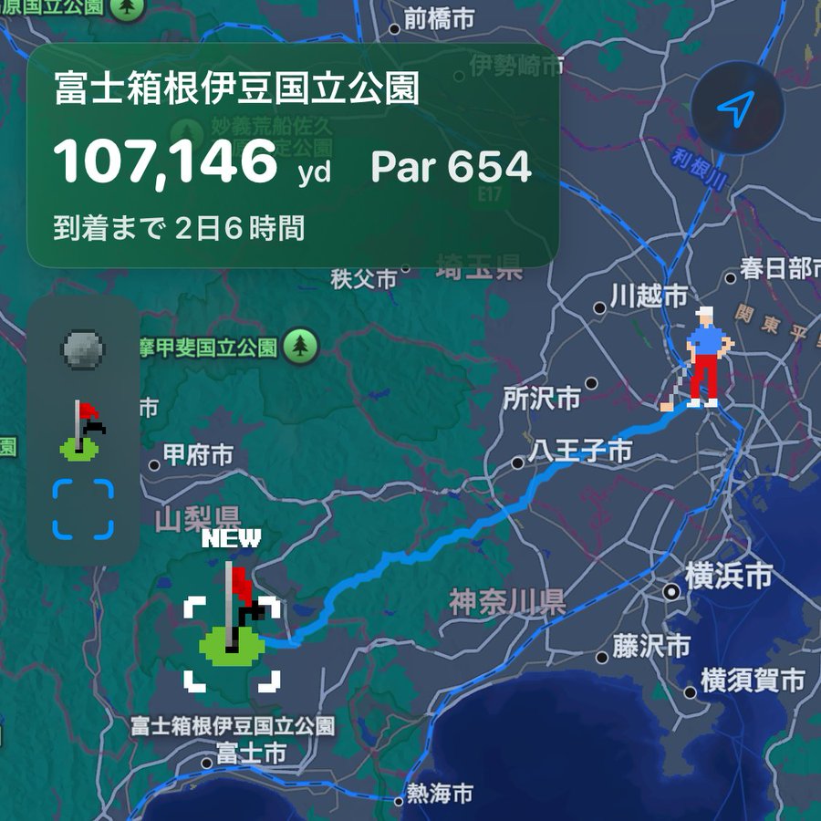 富士山登頂ホール作成！

107,146ヤード
Par 654
到着まで2日6時間

GPSで実際に歩いてプレイするゴルフゲーム
『ニアピンGO』開発中⛳️    

…デバッグどうしよう。   

#スーパーゲ制デー #ニアピンGO #GameDev