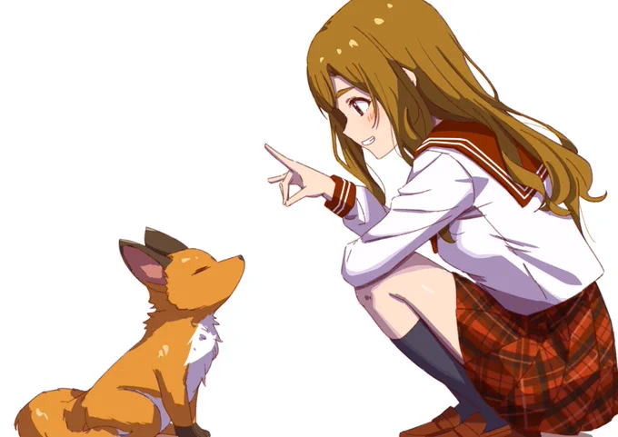 ふわりずむの狐ジェスチャーにやられただけの絵 #宮尾美也