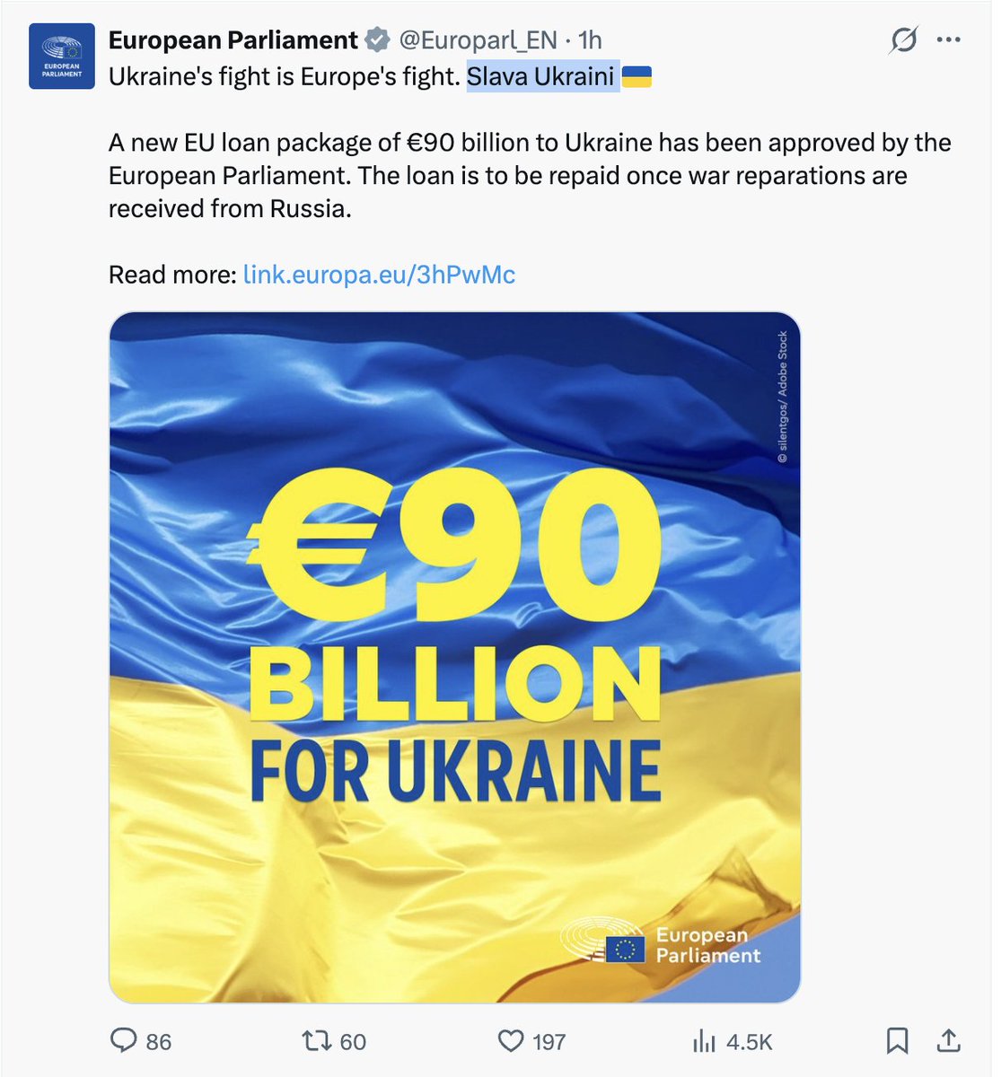 The <a href="/Europarl_EN/">European Parliament</a> publicly uses the right wing slogan "Slava Ukraini," a phrase historically associated with the fascist Organisation of Ukrainian Nationalists, which at times collaborated with Nazi Germany and Fascist Italy.

At this rate, I suppose we'll soon be reading the