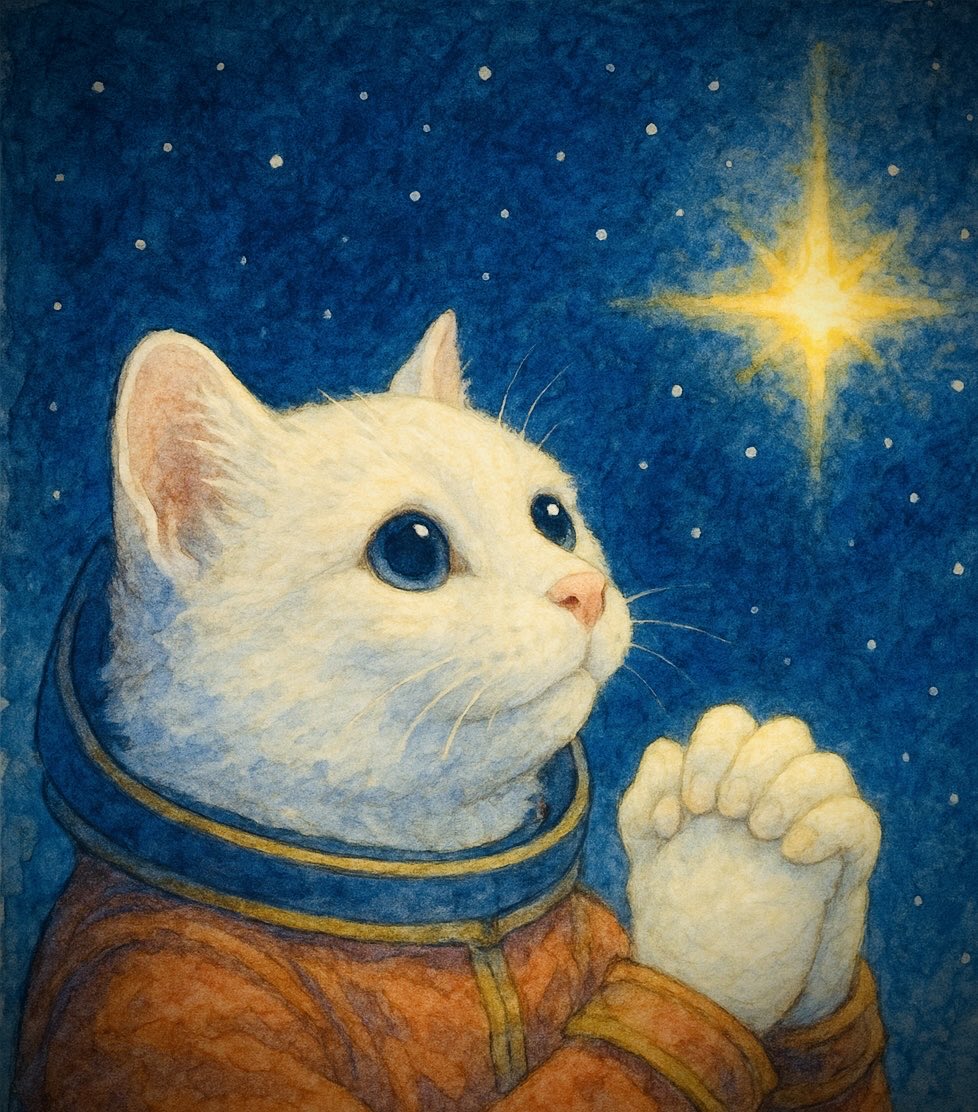 yanobekenji's tweet photo. 東へ向かう新幹線の中。
胸が落ち着かない。

何度も天候に阻まれてきた「宇宙猫を宇宙に還す」プロジェクト。
明日こそ——と思いながらも、また気象状況次第で中止になるかもしれない。

それでも今、全国の宇宙猫たちが、それぞれの空の下で見守ってくれている気がする。

どうか奇跡が起こりますように。
星に願いを込めて。