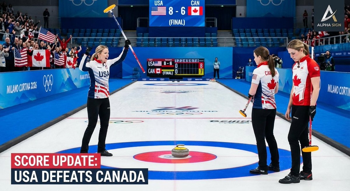 AlphaSigns5's tweet image. Significant shift in the Olympic curling landscape today. The U.S. women’s team executed a strong game plan to defeat traditional favorite Canada. This win substantially boosts Team USA's position moving forward in the tournament. 🇺🇸🥌

#WinterOlympics #TeamUSA #MilanoCortina2026