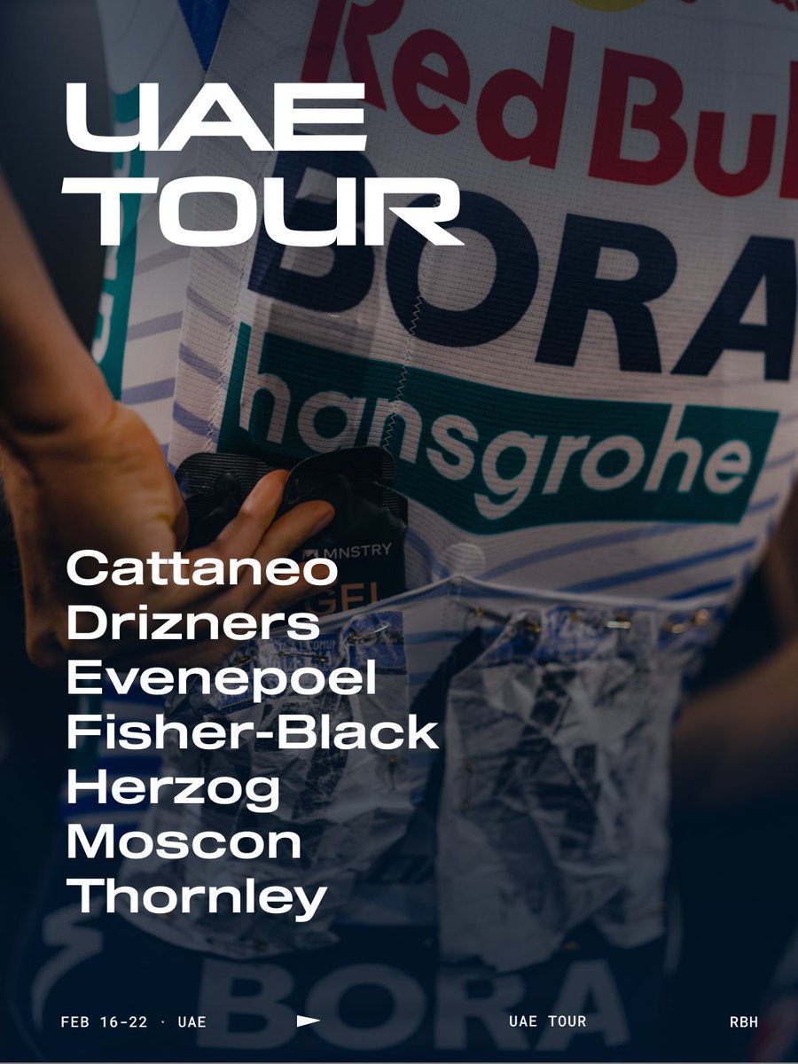 RBH_ProCycling's tweet image. 🇦🇪 #UAETour 

This is our line-up for @uae_tour, the 2nd WorldTour stage race of the season ⤵️