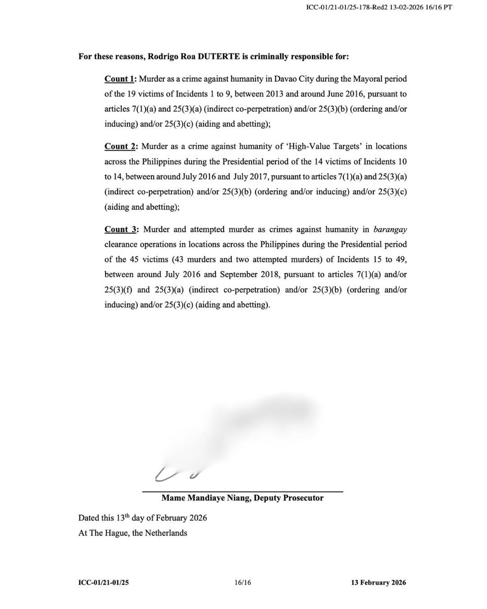 This is the best love letter received by Filipinos this Valentine’s Day and a step toward long-awaited justice for victims of Duterte's drug war.

It shows that no public office can shield anyone from accountability. The courage of families, survivors, and victims who brought