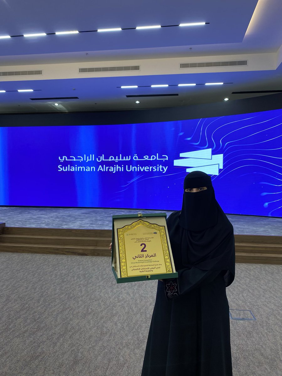 AM268933's tweet image. سعيدة جدًا بالمشاركة في مسابقة امبوس والفوز بالمركز الثاني 🥈✨
تجربة جميلة ودافع أكبر للقادم 

#جامعة_سليمان_الراجحي

#amboss

#أمبوس