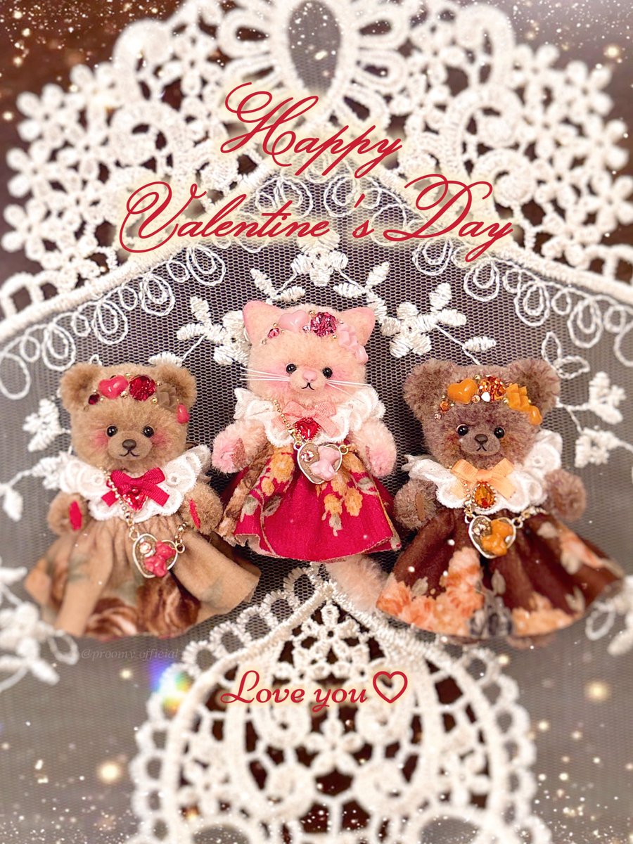 proomy_official's tweet image. Happy Valentine's Day🧸❤️🍫
#miniature #teddybear 
#valentine #cat
