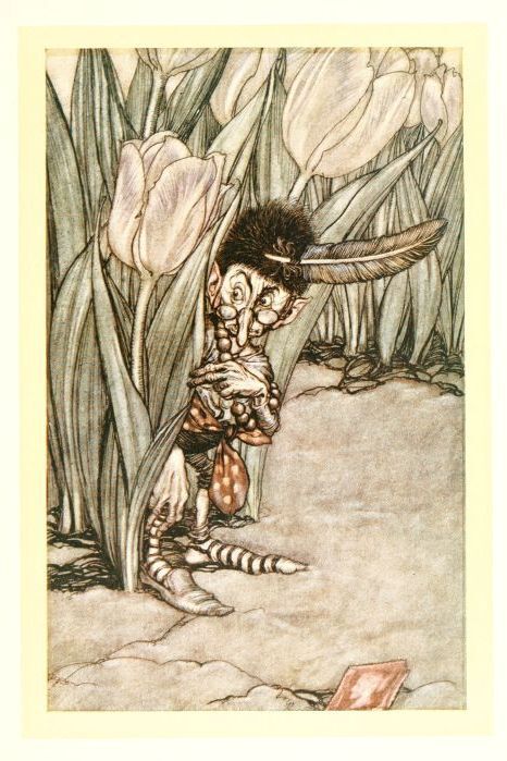 ArthurRackham's tweet photo. When he heard Peter's voice he popped in alarm behind a tulip https://t.co/UygeFpXfry https://t.co/8dgoPyTsjw