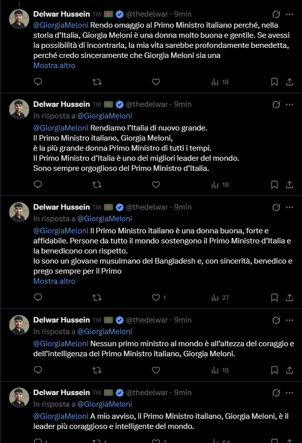 <a href="/GiorgiaMeloni/">Giorgia Meloni</a> I troll dei 5 commenti tutti di fila 😂😂😂 quanto li paghi-amo (noi cittadini)? Ma non ti fai un pò schifo, propagandiera da 2 soldi bucati? 🤡