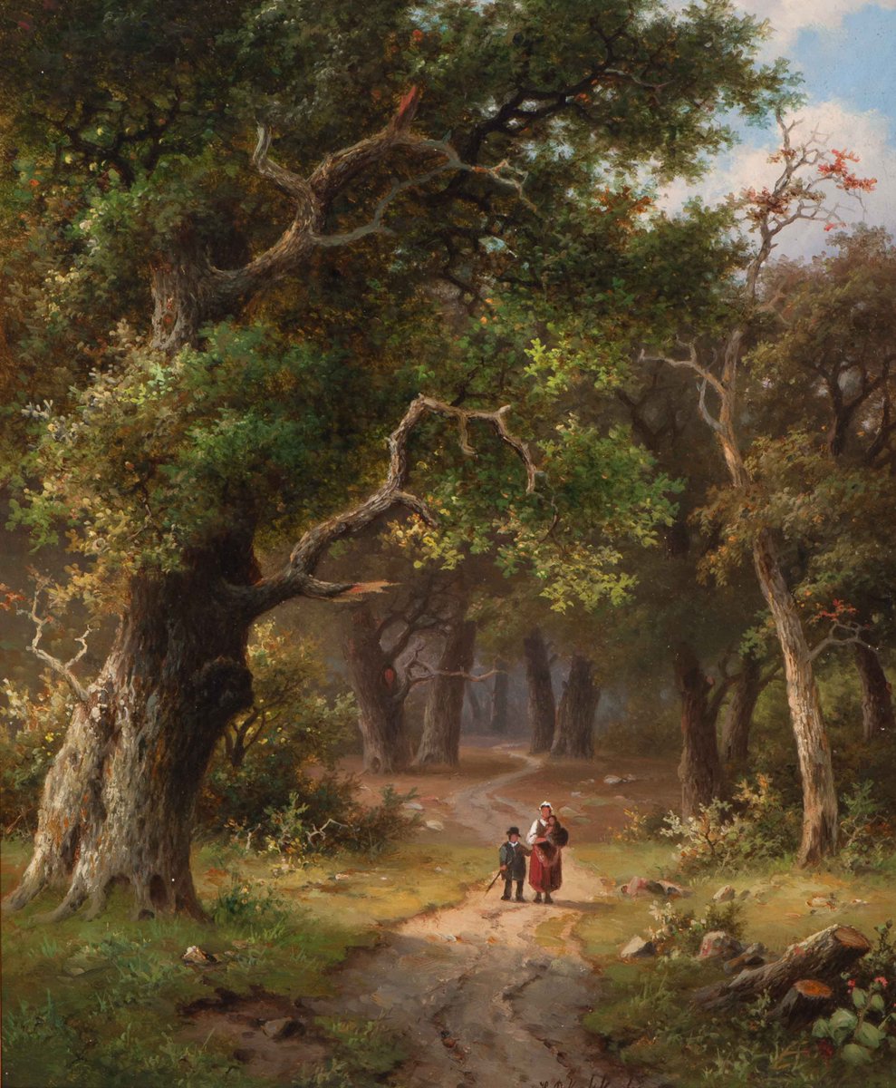 Figures on a forest path
Hendrik Pieter Koekkoek, 18th century