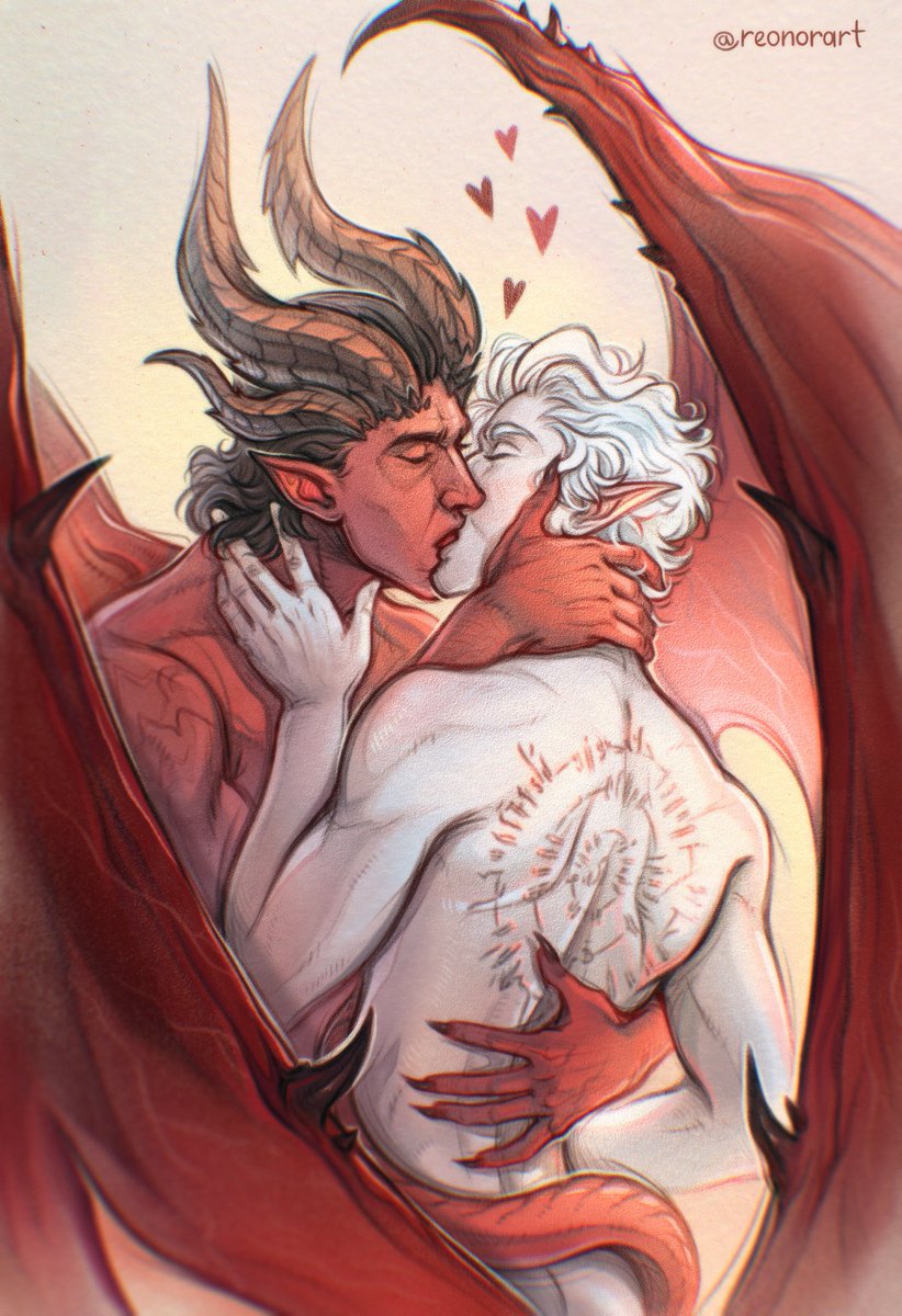 Reonorart's tweet photo. Happy Valentine’s Day ❤️‍🔥

#Astarion #Raphael #Raphstarion #bg3 #bg3fanart https://t.co/WY1HADnc0t
