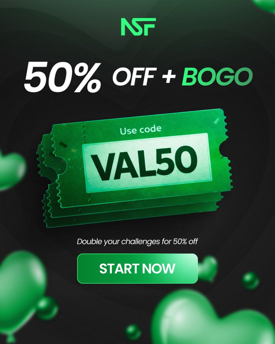 💚 Valentine’s Special Offer! 💚 

50% OFF + Buy One Get One Free 

For a limited time, enjoy 50% OFF on all purchases + BOGO 

Use code VAL50 at checkout.  

👉 Start your trading journey today at a significantly reduced entry cost.

nextstagefunded.com/#funding