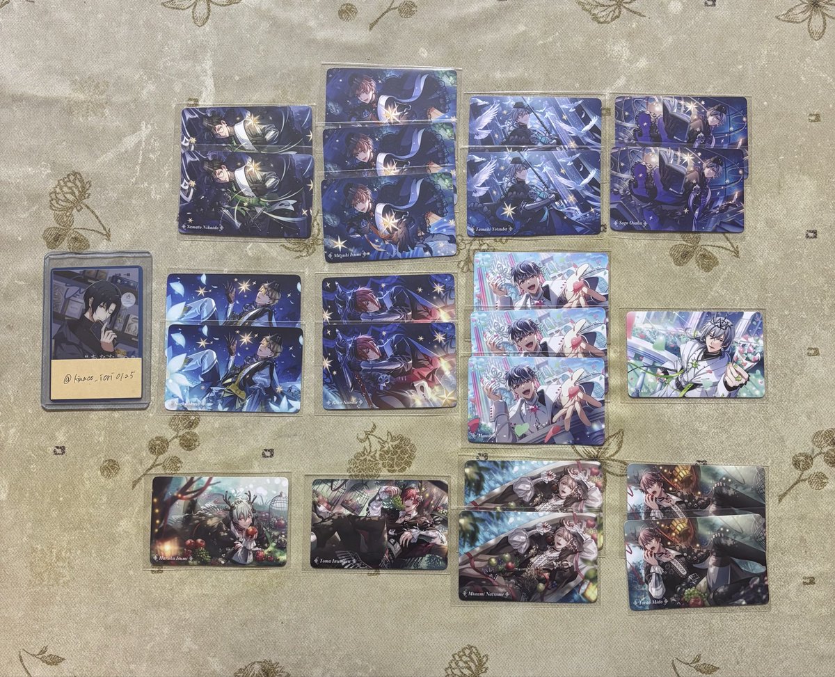 kinaco_iori0125's tweet photo. 【交換】
アイドリッシュセブン  アイナナ　グループ記念日2025  特典カード

譲:大和2/三月3/環2/壮五2/ナギ2/陸2/百3/千/悠/トウマ/巳波2/虎於2

求:楽>一織

大阪手渡し、郵送交換
3/14のみ東京駅付近でのお取引可能
検索より気軽にお声掛けください https://t.co/G7t1a0mWqT