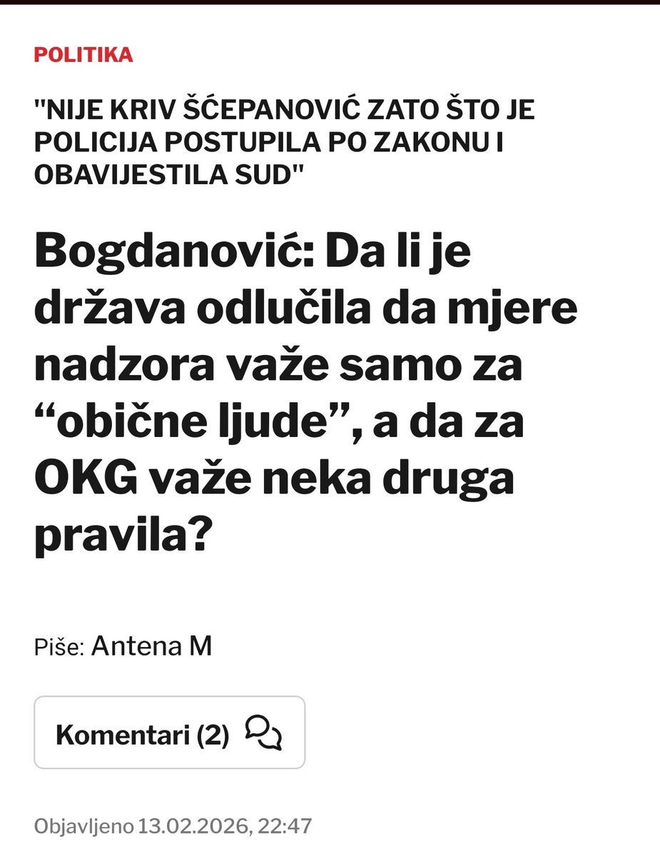 Znači, sad je policija postupila po zakonu kad je uhapsila krimose koji su prekršili mjeru napuštanja stana, ali za slučaj Medenica to ne važi? 
Bravo, Boćane, niko ne dokazuje vašu glupost kao ti