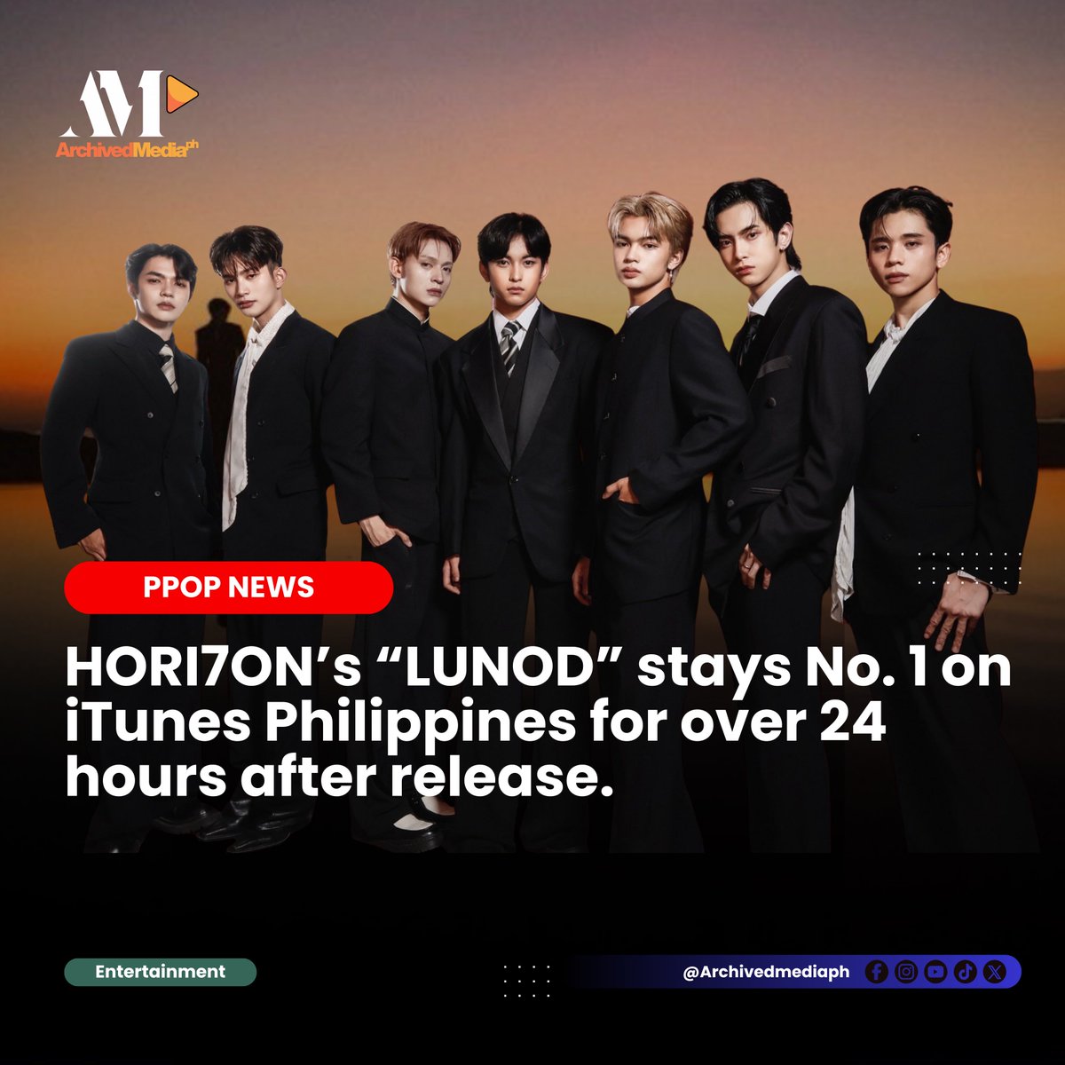 PPOP News 🚨

HORI7ON’s 4th single “LUNOD” continues to dominate the charts. The track has been the best-selling song on iTunes Philippines for more than 24 hours, maintaining the No. 1 spot on its second day since release.

<a href="/HORI7ONofficial/">HORI7ONofficial</a> 
#HORI7ON_LunurinMoAko
#HORI7ON
