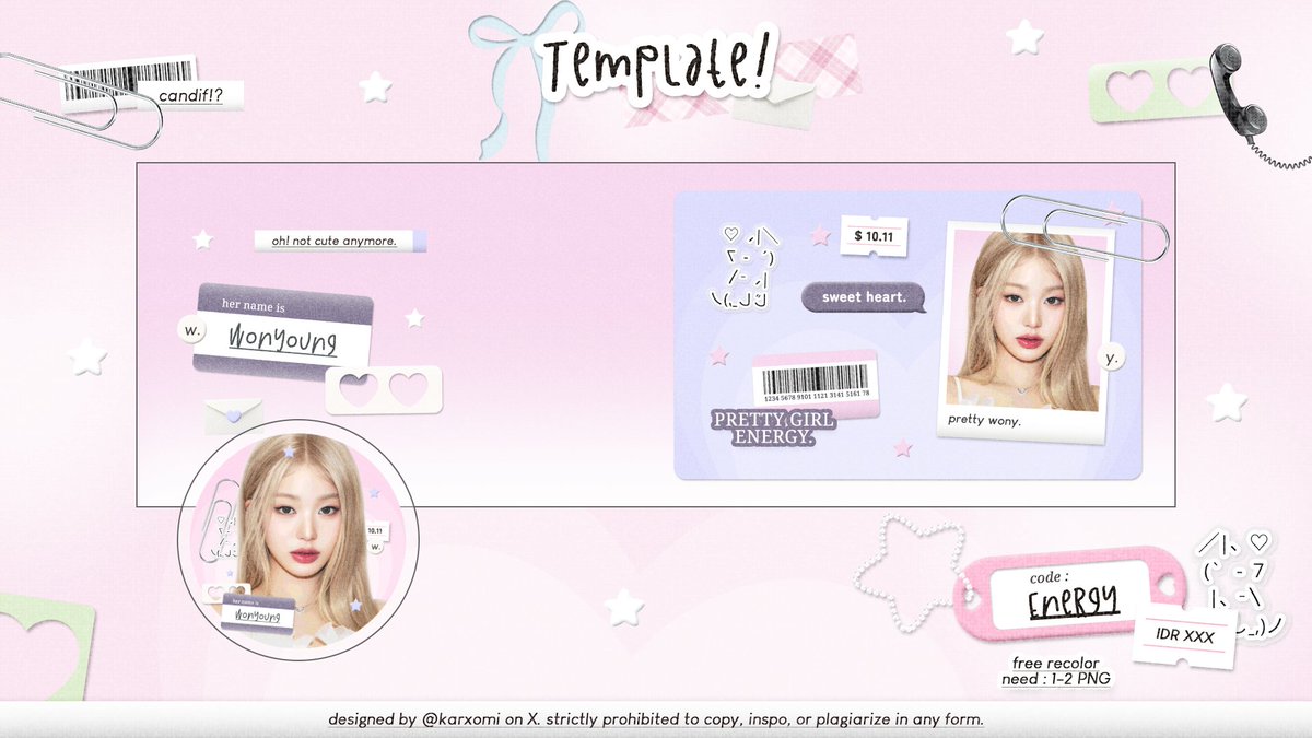 karxomi's tweet image. help repost bub, timakasih ☘️🩷

hai hai! jajank template layout spesial valentine yuk! harga diskon khusus hari ini dan besok only yah 😗 setelah itu balik ke harga normal.. hayuk jajan bisa format psd/ipv dan bisa dp duluuu

#zonauang #zonaba