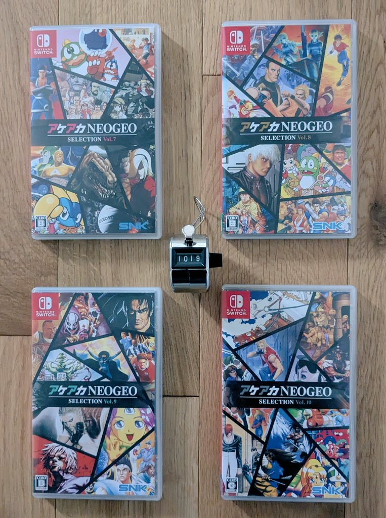 1016, 1017, 1018 et 1019 èmes jeux Switch en boîte, NeoGeo Selection volumes 7/8/9/10 🕹️
Les 4 dernières compilations de jeux arcade NeoGeo pour finaliser cette belle collection.
Avec notamment du Metal Slug, du Puzzle Bobble ou encore du Fatal Fury
#NintendoSwitch #NeoGeo