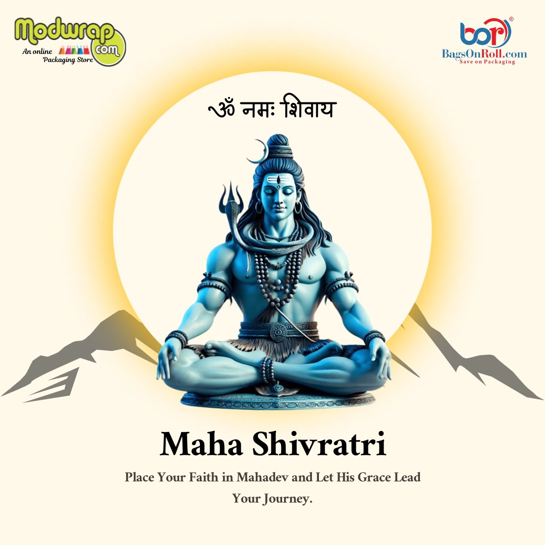 themodwrap's tweet photo. Let devotion light your path and faith guide your journey. Har Har Mahadev! 🔱✨
.
.
#MahaShivratri #HarHarMahadev #OmNamahShivaya #LordShiva #Mahadev #Shivratri2026 #Blessings #SpiritualVibes #IndianFestivals #FestiveGreetings #Modwrap #BagsOnRoll
.
. https://t.co/7NSJExuGug