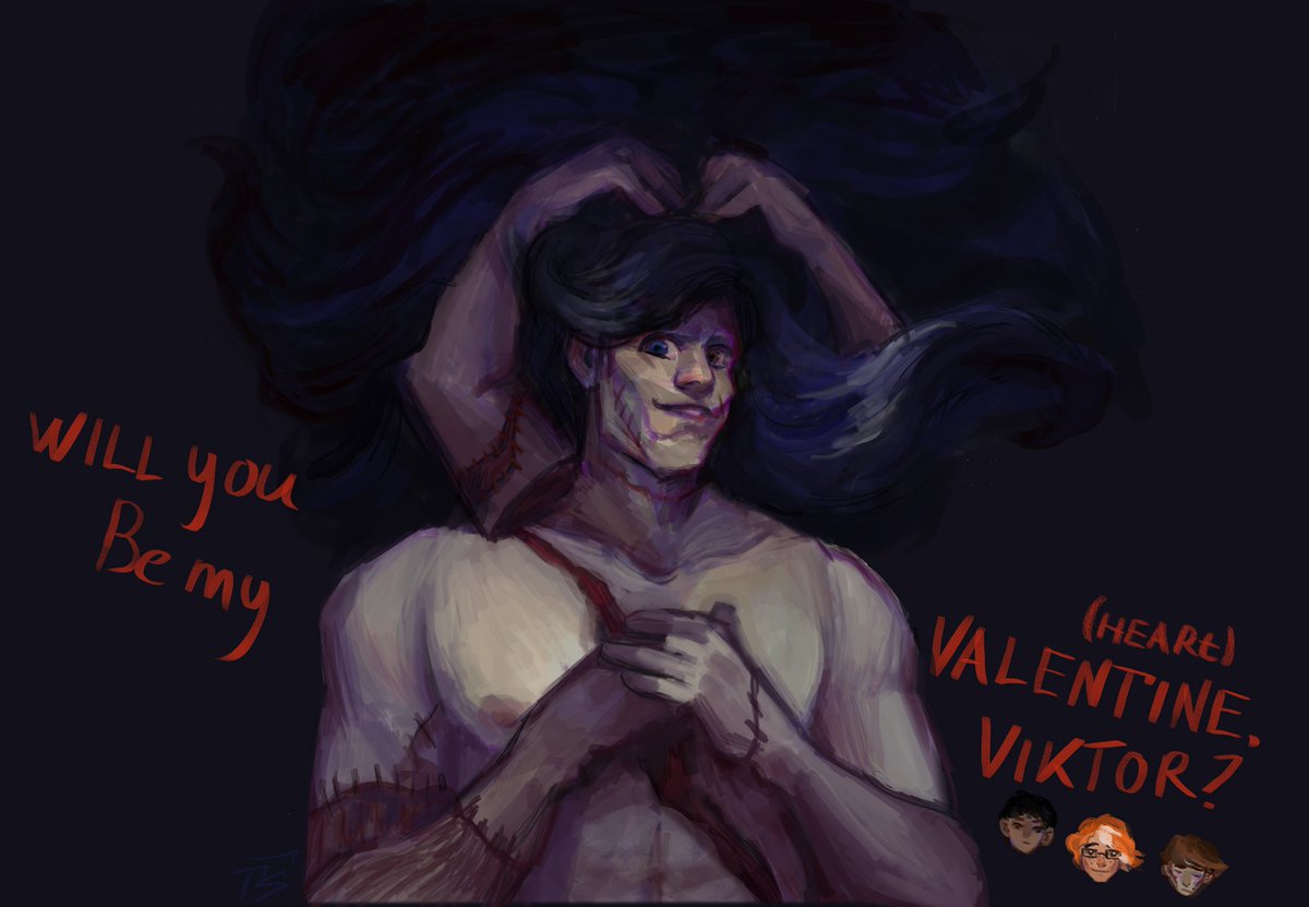 #ValentinesDay2026 #valentines #frankenstein #Frankensteinfanart #ArtistOnX  #smallartist 

I drew this for a mine close friend. Ironically, we're both roleplayers, and he plays 3 Viktors. (Frankenstein, Arcane, OC)  So I need 3 "yes" answers for this.