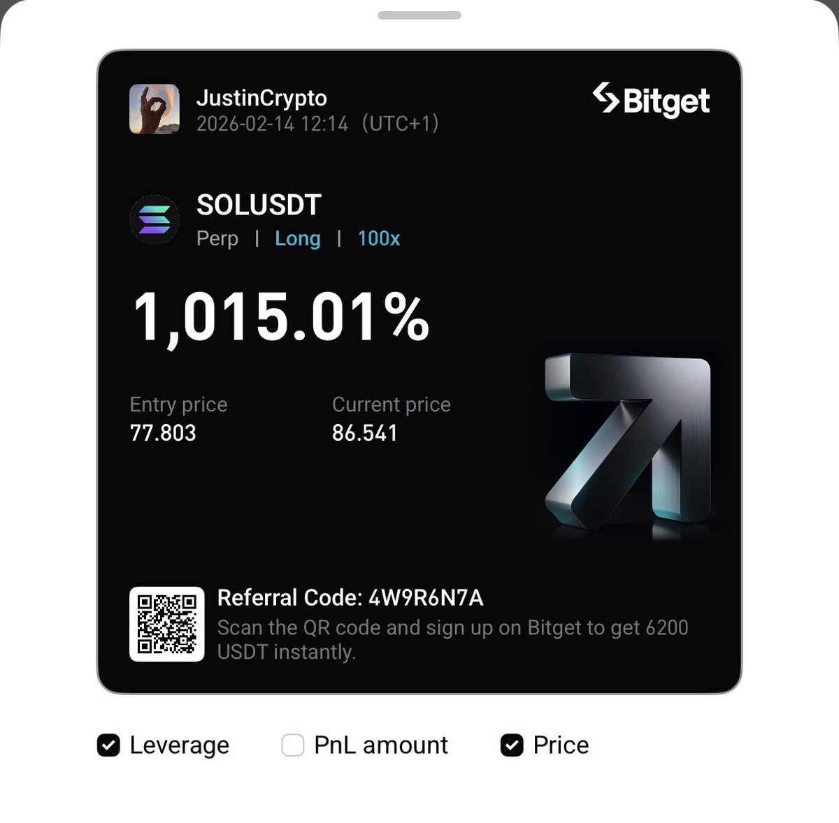 I told you, $SOL <a href="/solana/">Solana</a> below 80$ is a great great Long.