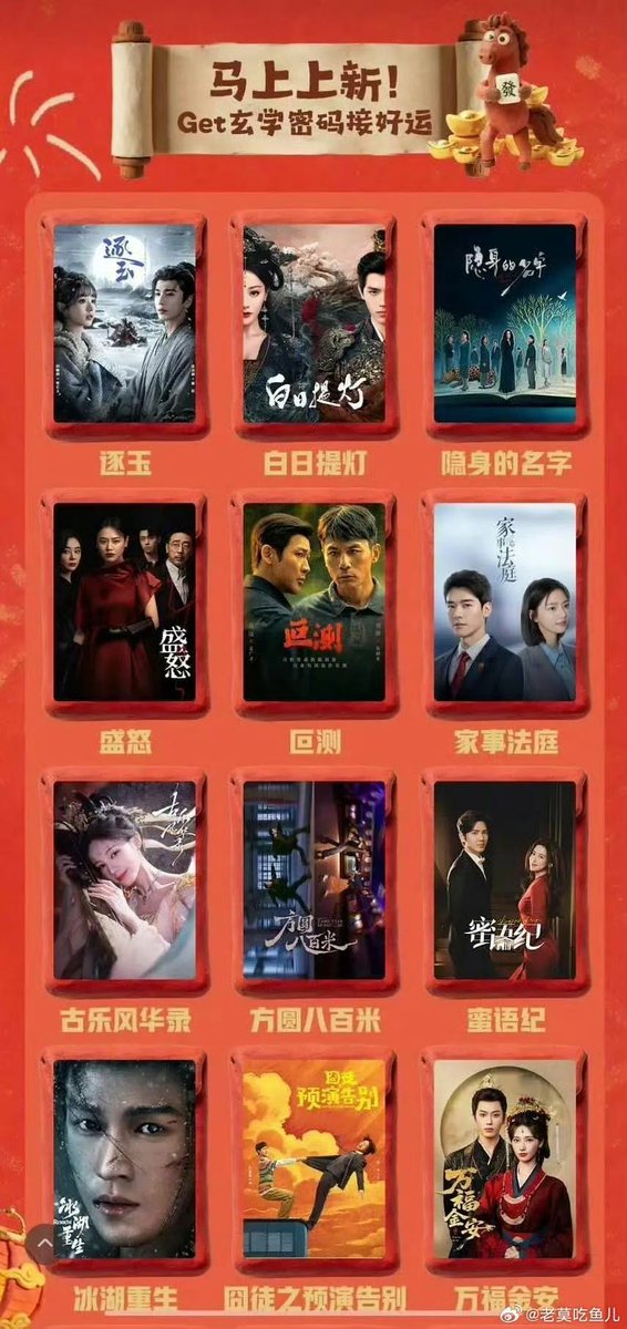 Natapori's tweet photo. Tencent Video 🐧 Update upcoming dramas in March to April 2026
#ChasingJade 🥝
#LoveBeyondTheGrave
#VanishedName CCTV🐑
#ShengNu
#Unpredictable
#FamilyCourt CCTV 🐑
#GuLeFengHuaLu
#FangYuanBaBaiMi
#TheEpochOfMiyu
#Rebirth 🥝
#冏徒之预演告別 https://t.co/r7eRNG5KEb