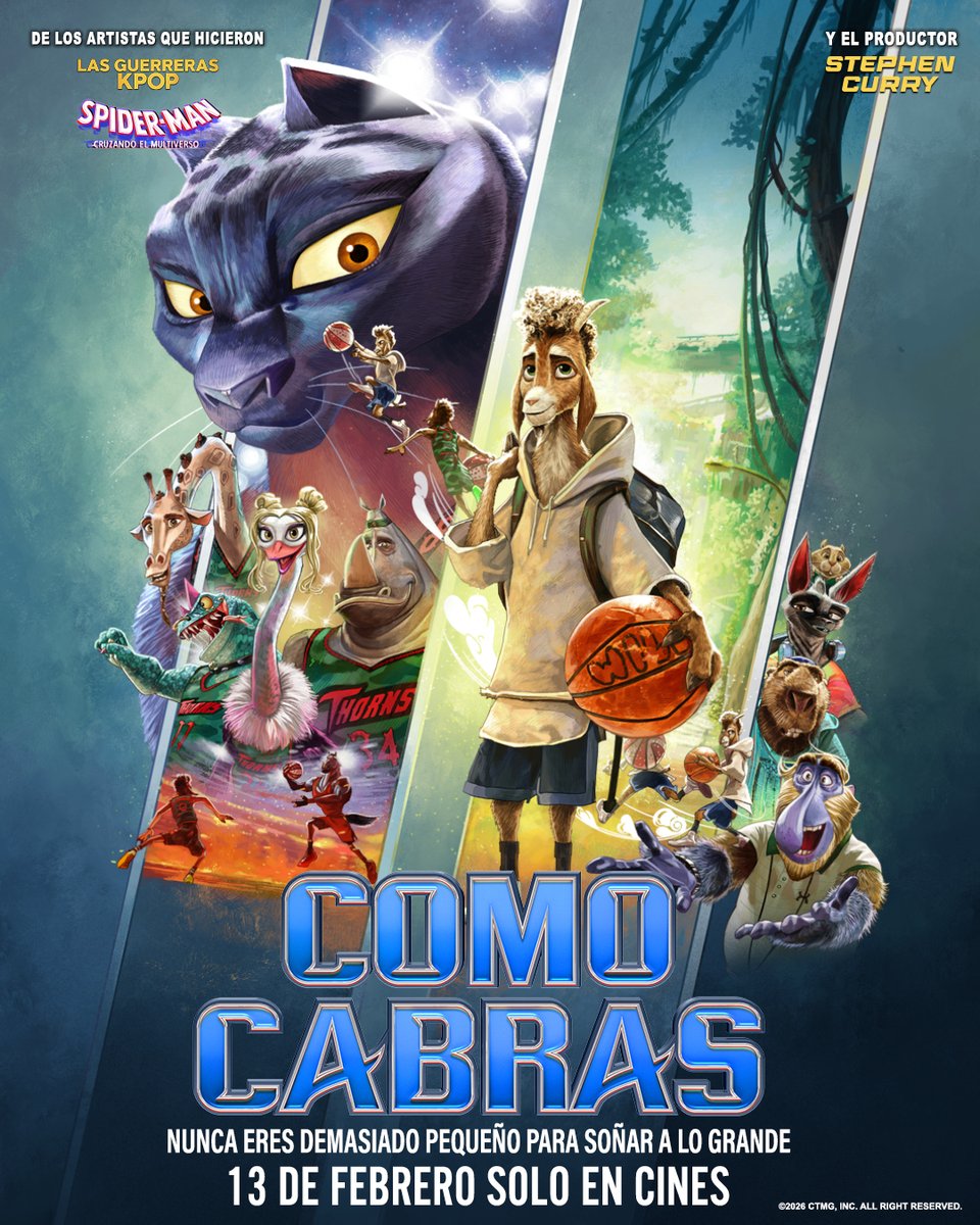 carteles's tweet photo. Cinco nuevos carteles españoles de #ComoCabras Comedia de acción ambientada en un mundo de animales, donde Will, una pequeña cabra con grandes sueños, se une a los profesionales para jugar al rugebol.  Ya en cines https://t.co/56hkTvxi3R https://t.co/pdlG2HH48H