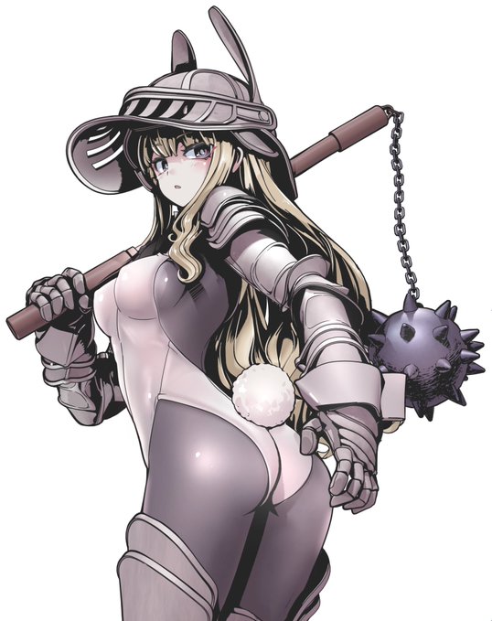 バニー甲冑さん2(しっぽ描いておきたかった) 