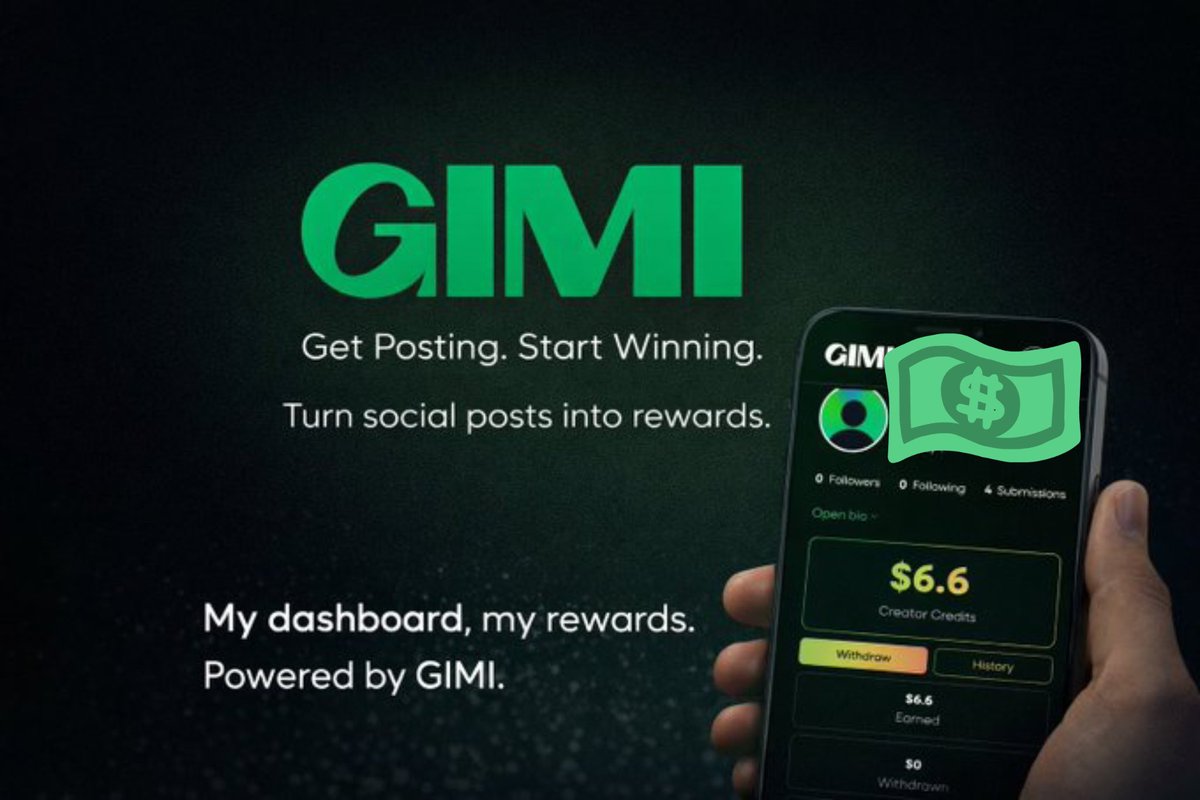 Get Posting and Start Winning!
Turn your everyday social posts into real rewards.
That's your dashboard, your money, your rules, That easy!
<a href="/GimiApp/">GIMI</a>
Join here:
app.gimi.co/sign-up?code=R…