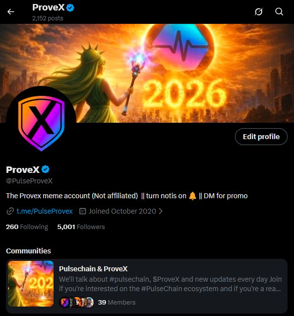 New giveaway!!

I'll give away $1000 to someone who likes, retweets, and follow <a href="/PulseProveX/">ProveX</a> once we reach 6k followers.

Thank you everyone for the support and for keep believing in #PulseChain🙏

$PLS $PLSX $HEX $PDAI