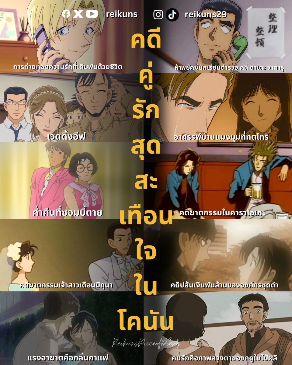 รวบรวมคดีคู่รักสุดสะเทือนใจในยอดนักสืบจิ๋วโคนัน

ถ้าใครเป็นแฟนโคนันก็คงรู้ว่าคดีหลายคดีเกิดจากความเข้าใจผิดอันแสนเศร้า เกิดจากความไม่เข้าใจ เพียงแค่คนทั้งคู่เปิดใจพูดคุยกันก็คงไม่เกิดเหตุการณ์น่าเศร้าแบบนี้

#โคนัน #วันนี้ดูโคนันตอนอะไรดี