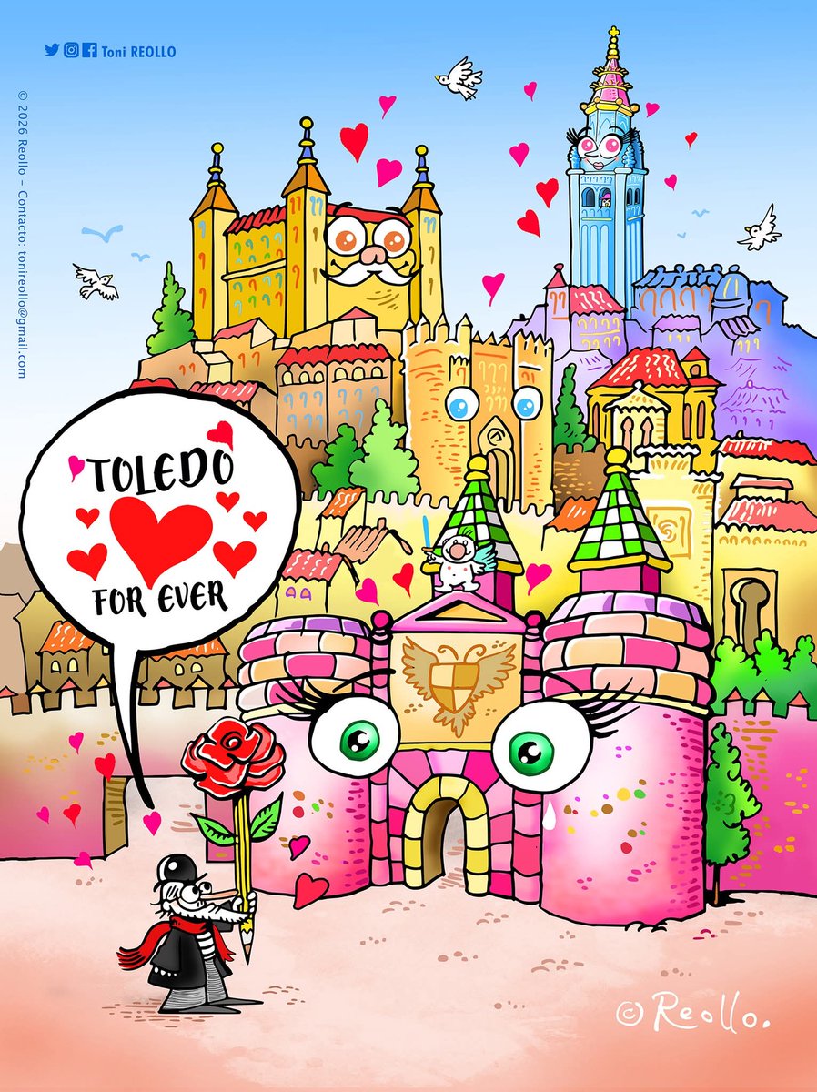 ToniReollo's tweet photo. ♥ DECLARO MI AMOR 
ETERNO A TOLEDO ♥

Feliz día de San Valentín 
o San Solterín.

#ToledoEnamora #sanvalentín #enamorados #love #amor #Toledo #PuertaBisagra #catedral #alcazar #monumentos #Reollo #ToniReollo https://t.co/jkgWy1yEuL